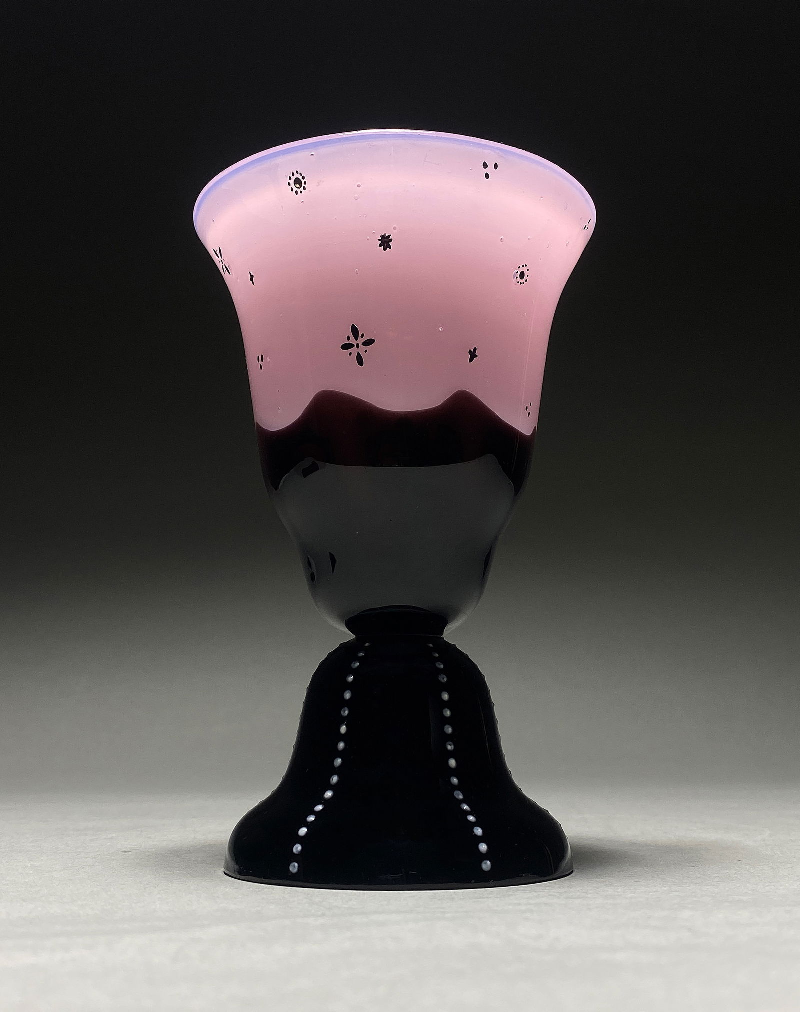 Wiener Werkstatte - Dagobert Peche (1887-1923) - Pink Vase with Enameled Flowers - Austria 1916: Wiener Werkstatte - Dagobert Peche (1887-1923) - Pink Vase with Enameled Flowers - Austria 1916, Johann Loetz Witwe This remarkable Loetz vase captivates with its enchanting color palette and constell