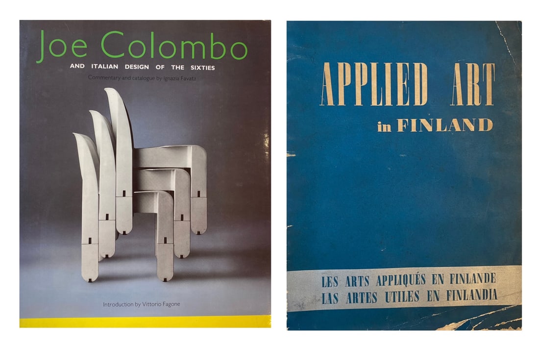 Lot of 2 Books - European Modern and Applied Art: Lot of 2 Books "Joe Colombo and Italian Design of the Sixties" - Edited by Ignazia Favata "Applied Art in Finland / Les Arts Appliques en Finlande / Las Artes Útiles en Finlandia" This concise but co