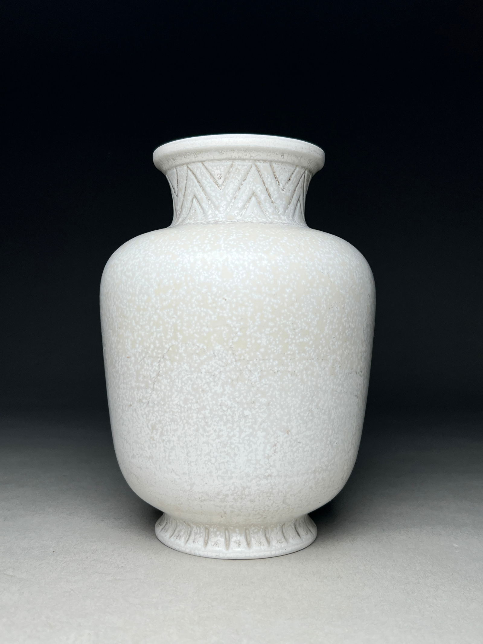 Gunnar Nylund for Rorstrand, Sweden, vase with matte white glaze, Mid 20th century (1 of 5)