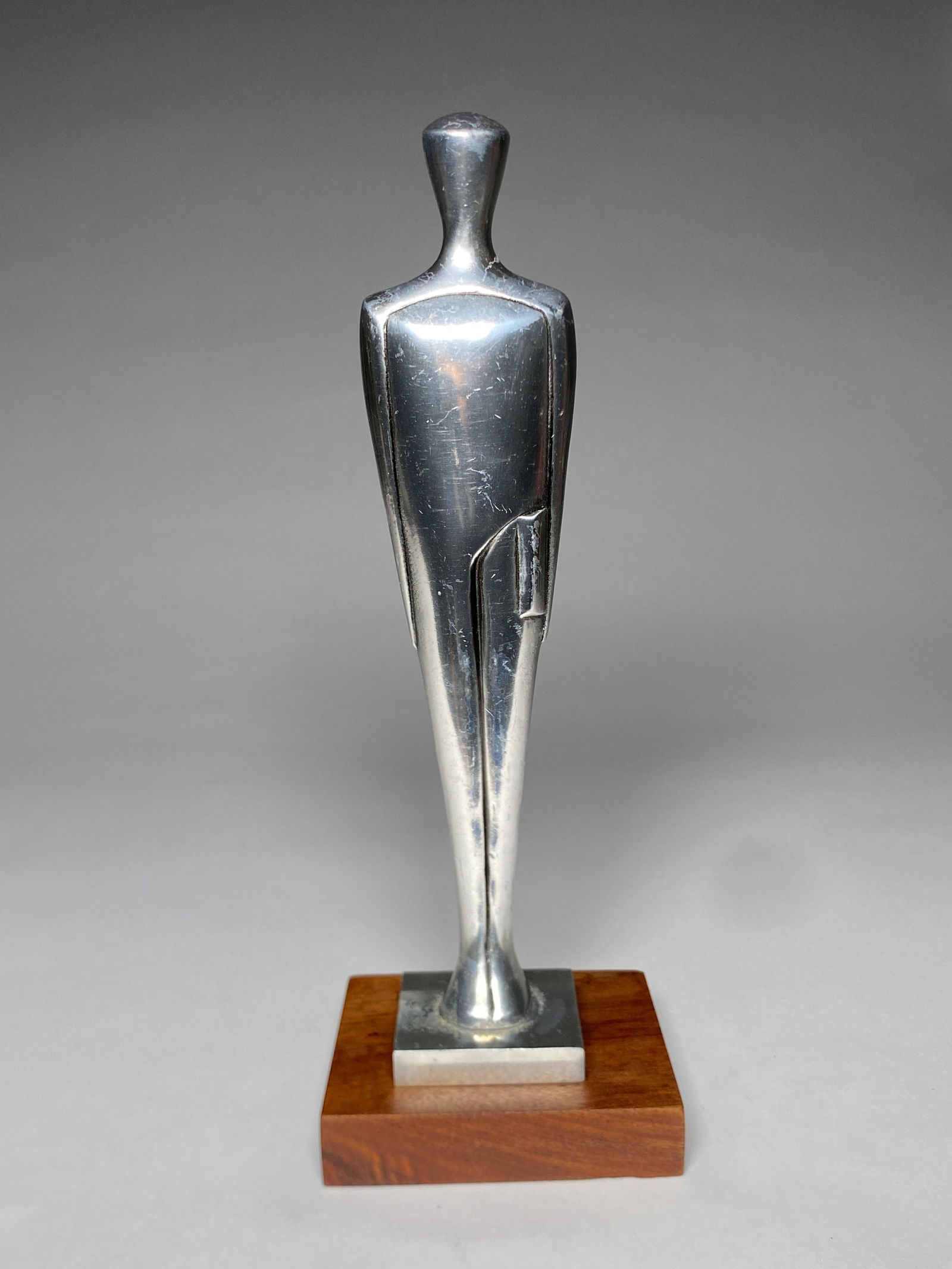 E. W. Lane Silvered Metal Oscar Prototype Sculpture on Wooden Base - 1938 (1 of 7)
