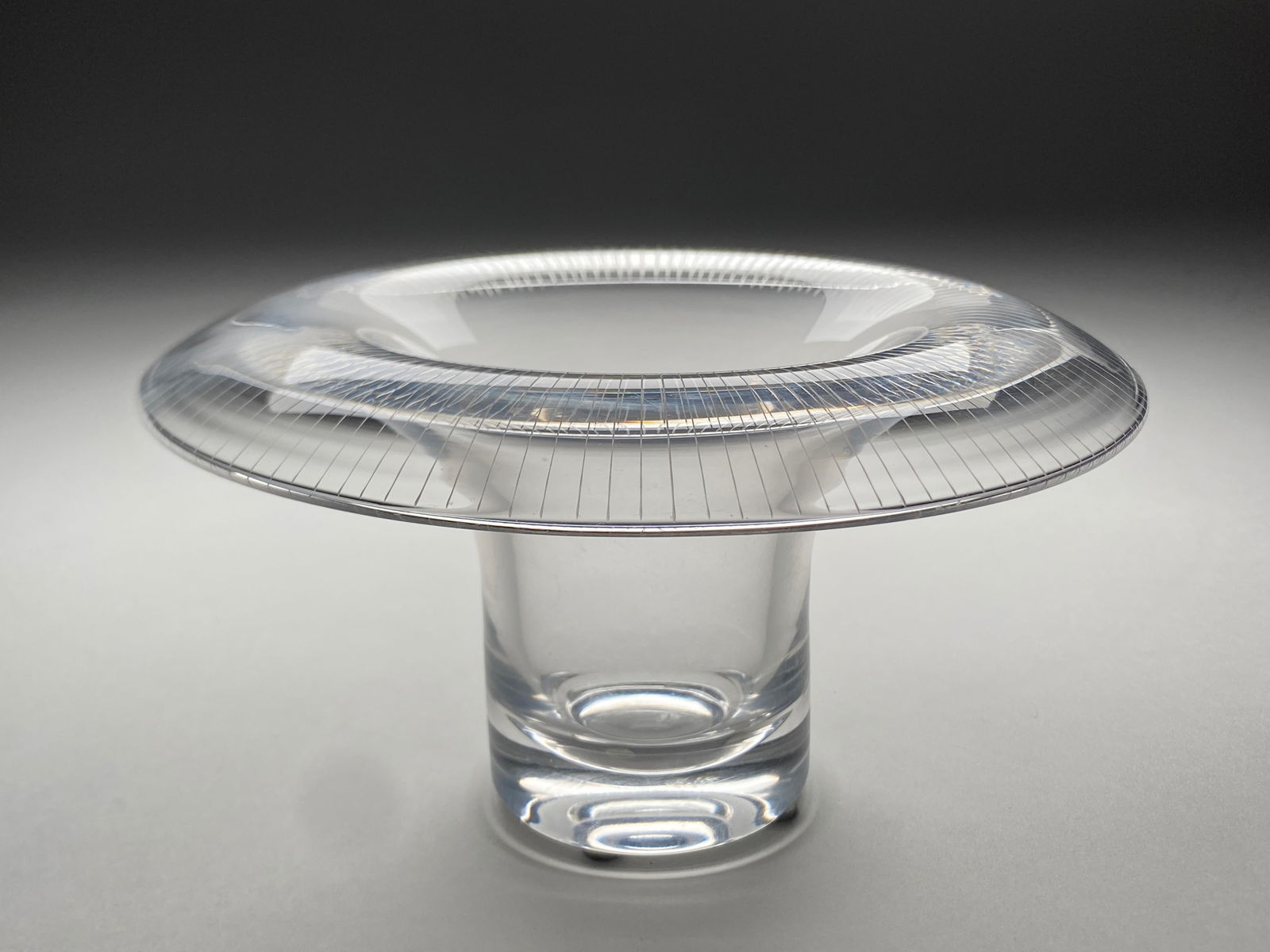 Helena Tynell Clear Cut Glass Collar Bowl - Mid 20th Century (1 of 3)