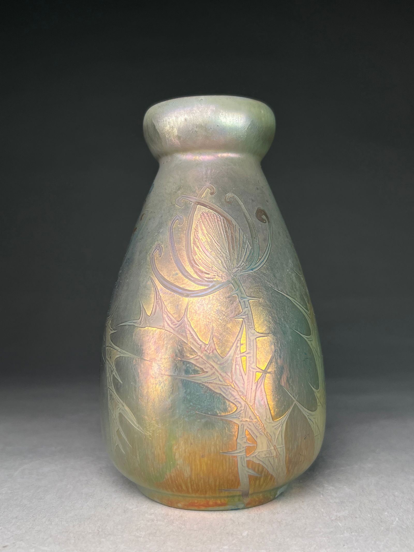 Jean Barol - Cannes, French Iridescent Art Nouveau vase, 20th Century, attributed to Clement (1 of 10)