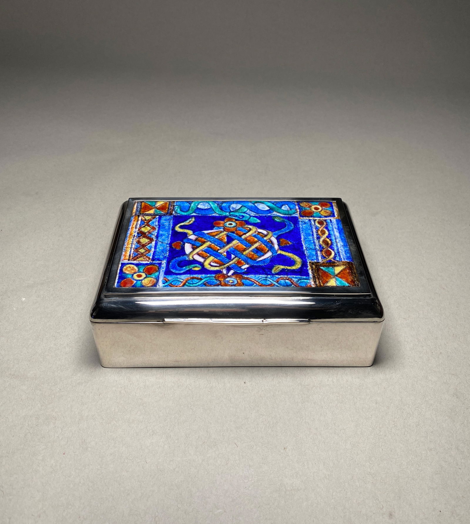 Attributed to Wiener Werkstatte silver Cigarette and cigar enamel box - Early 20th Century (1 of 8)