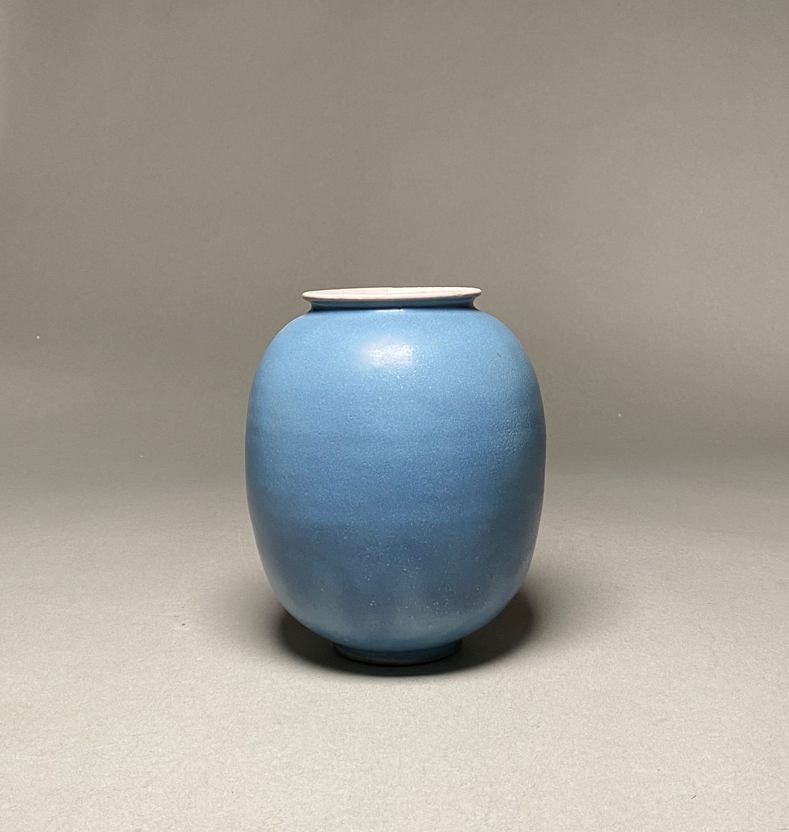Otto Lindig - Bauhas Studio Blue Earthenware Vase - c. 1930s (1 of 5)