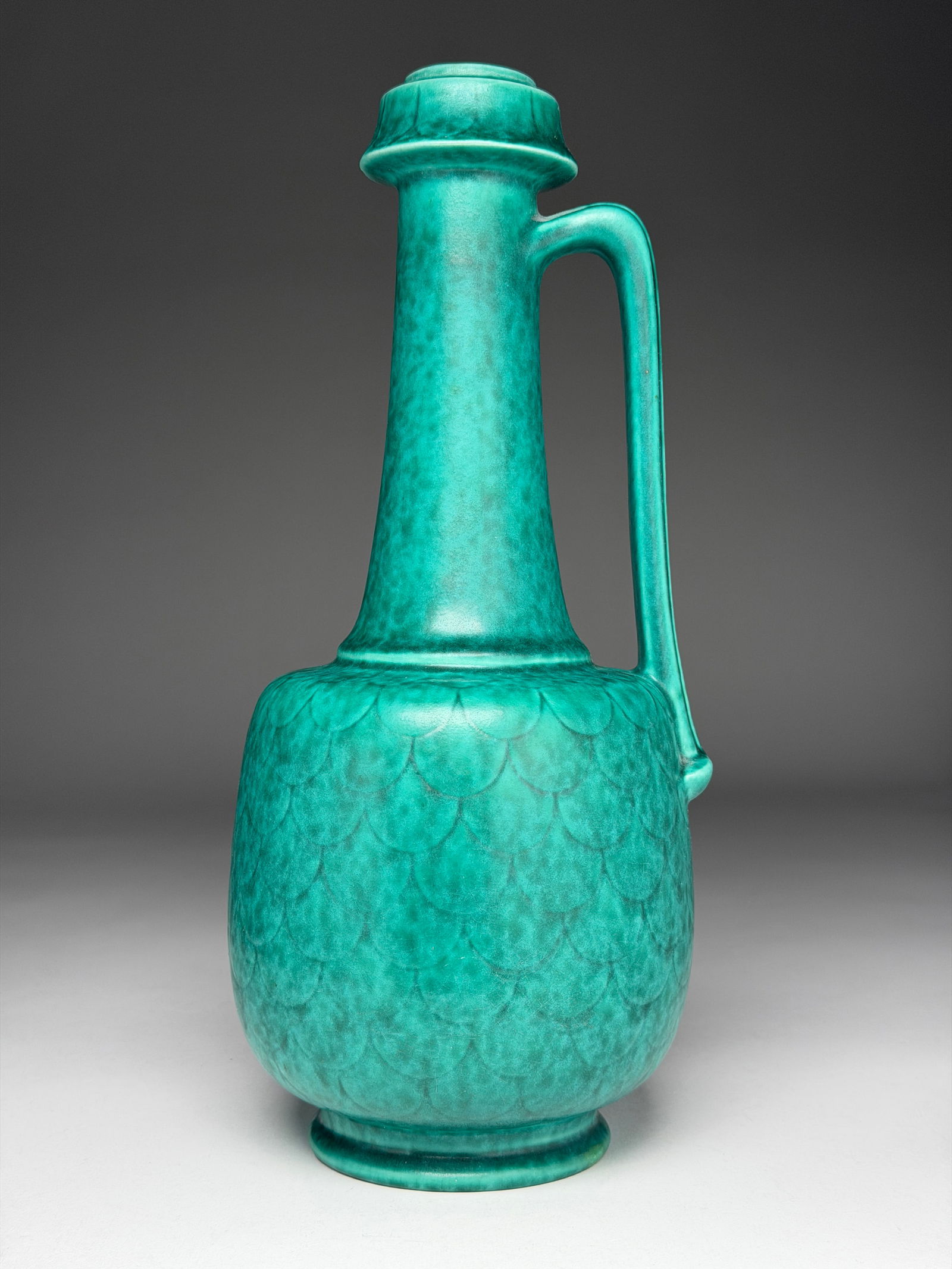 Wilhelm Kage Argenta Stoneware Pitcher with Scalloped Motif (1 of 7)