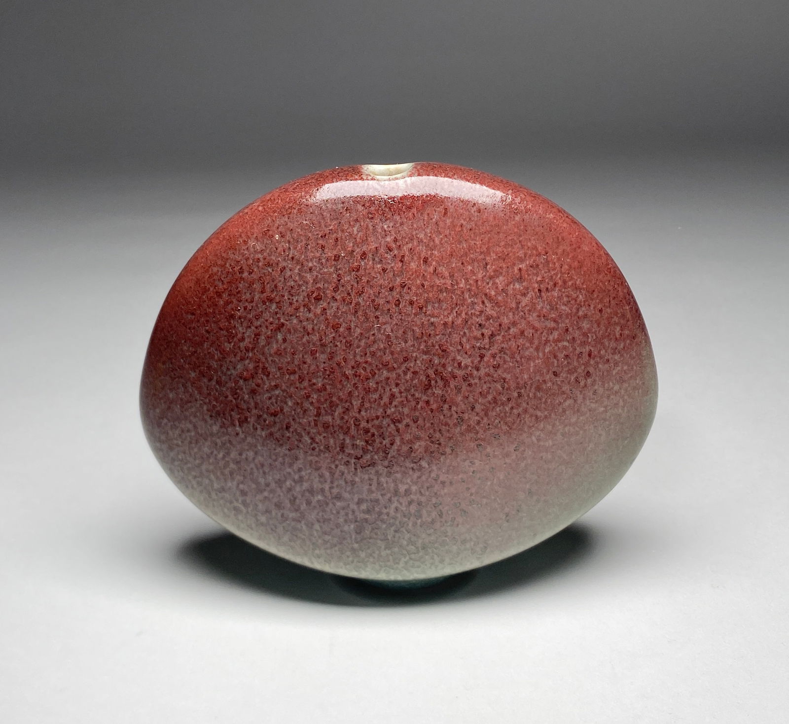 Karl Scheid Stoneware Ovoid Vase - 20th Century: Karl Scheid Stoneware Ovoid Vase - 20th Century Flattened ovoid form with a subtly compressed profile, the small circular mouth emerging from the gently sloping shoulders. The surface is coated in a r