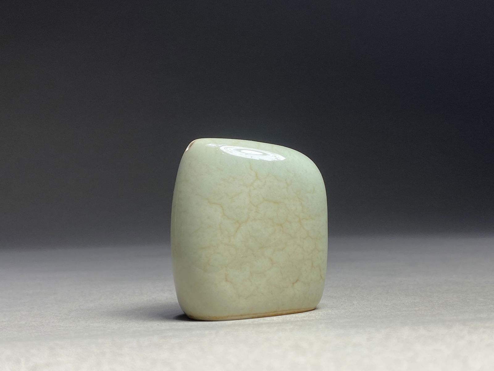 Carl Harry Stalhane Sculptural Vase for Rorstrand, Sweden, circa 1950s: Carl Harry Stalhane Sculptural Vase for Rorstrand, Sweden, circa 1950s Modernist vase represents an asymmetrical, almost floating geometric shape that challenges traditional vessel concepts. The subtl