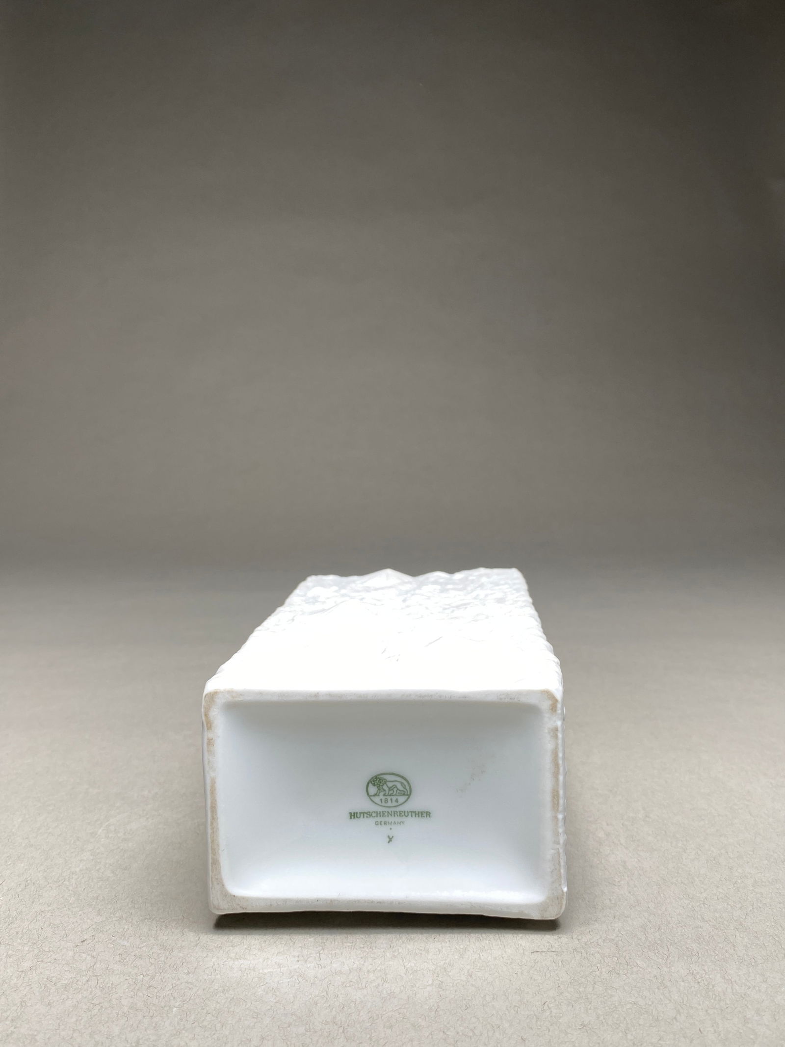 Heinrich Fuchs for Hutschenreuther, White "Op Art" Vase, 1970s: Heinrich Fuchs for Hutschenreuther, White "Op Art" Vase, 1970s Vase from Hutschenreuther's "Op Art" line exemplifies Heinrich Fuchs's mastery of texture and form. The matte white surface, reminiscent