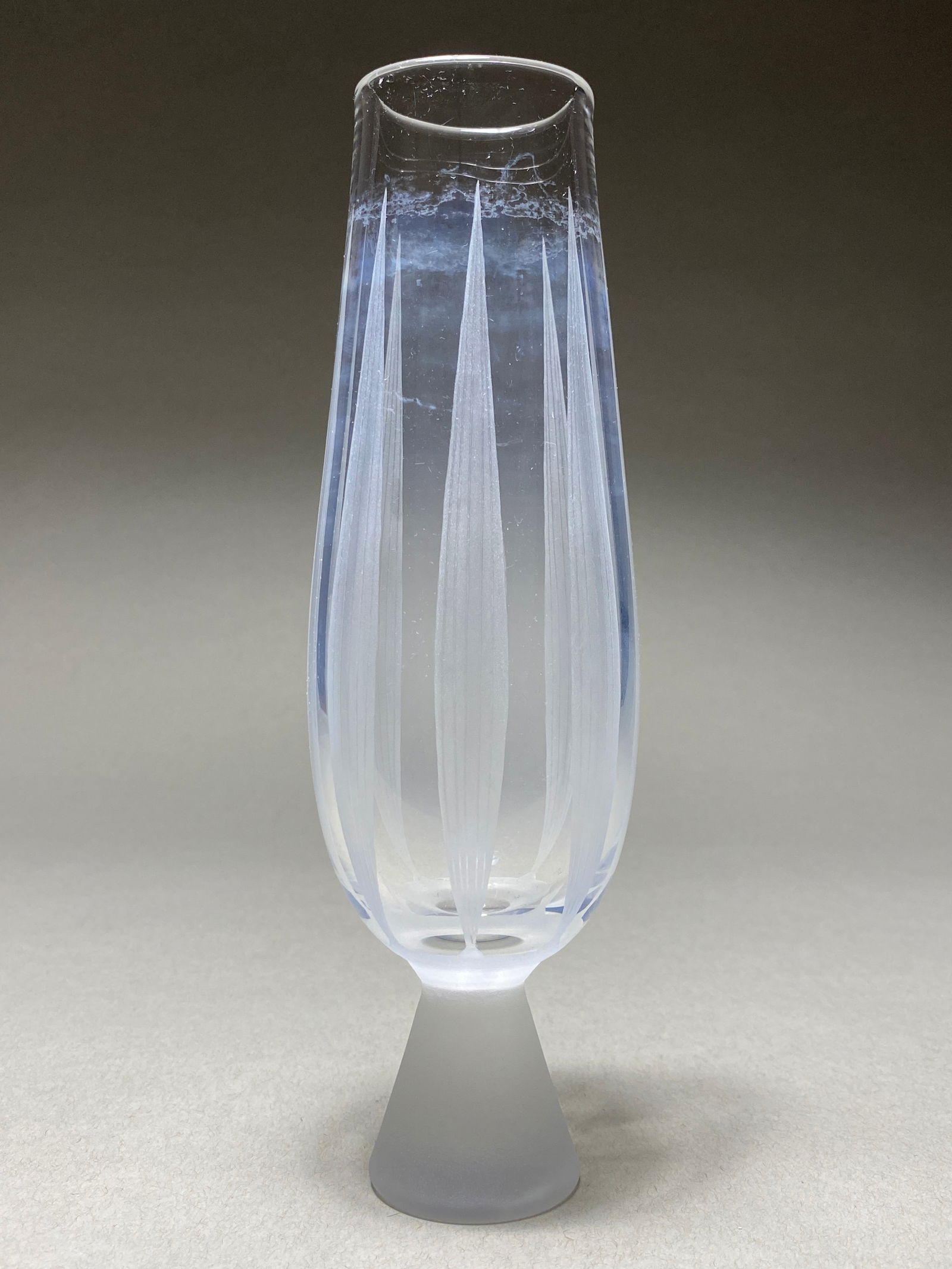 Sven Palmquist's Acid-Etched Glass Vase for Orrefors 1950s: Sven Palmquist's Acid-Etched Glass Vase for Orrefors 1950s This piece demonstrates the artist's masterful manipulation of glass surfaces and his groundbreaking approach to optical effects. This elegan