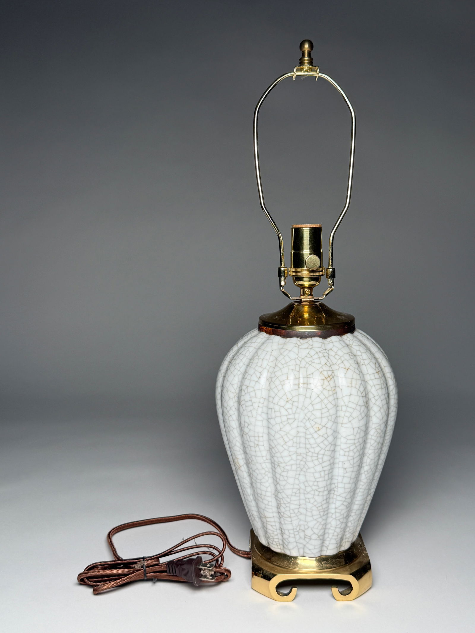 Bing & Grondahl Porcelain Lamp with Crackle Glaze - Mid 20th Century (1 of 5)