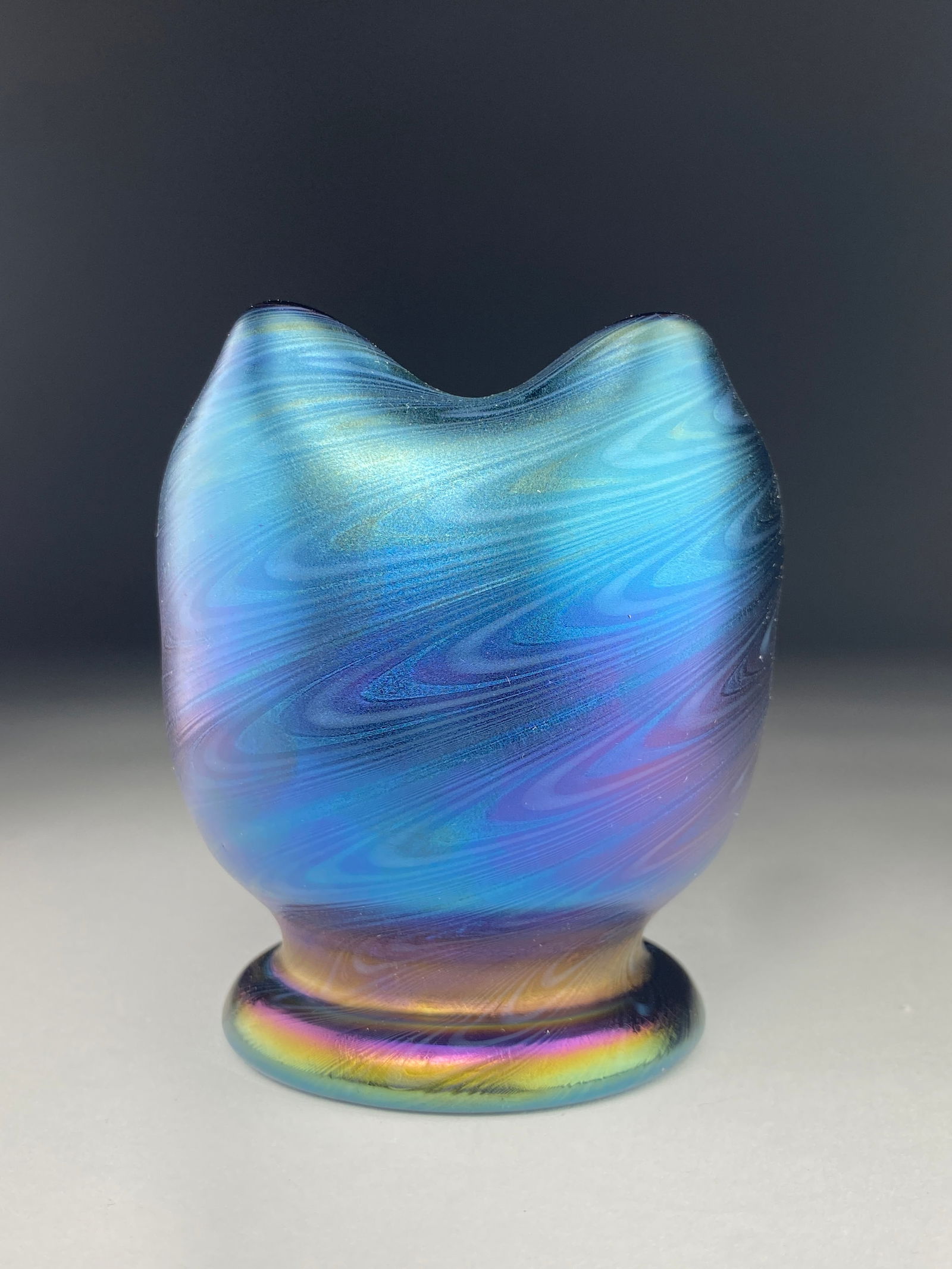 Johann Loetz Witwe Blue Lustrous Art Glass Vase, 1900s (1 of 7)