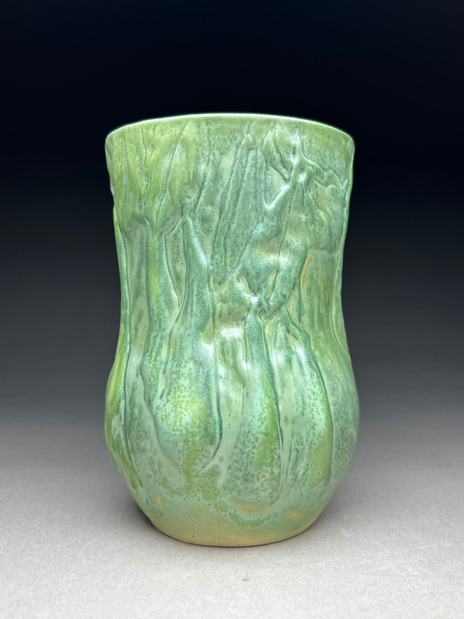 Louis Comfort Tiffany (1848-1933) - Rare Art Nouveau Favrile Pottery Vase Depicting Wisteria: Louis Comfort Tiffany (1848-1933) - Rare Art Nouveau Favrile Pottery Vase Depicting Wisteria Seedpods, circa 1910 A rare and refined example of Louis Comfort Tiffany's Favrile Pottery. Depicting delic