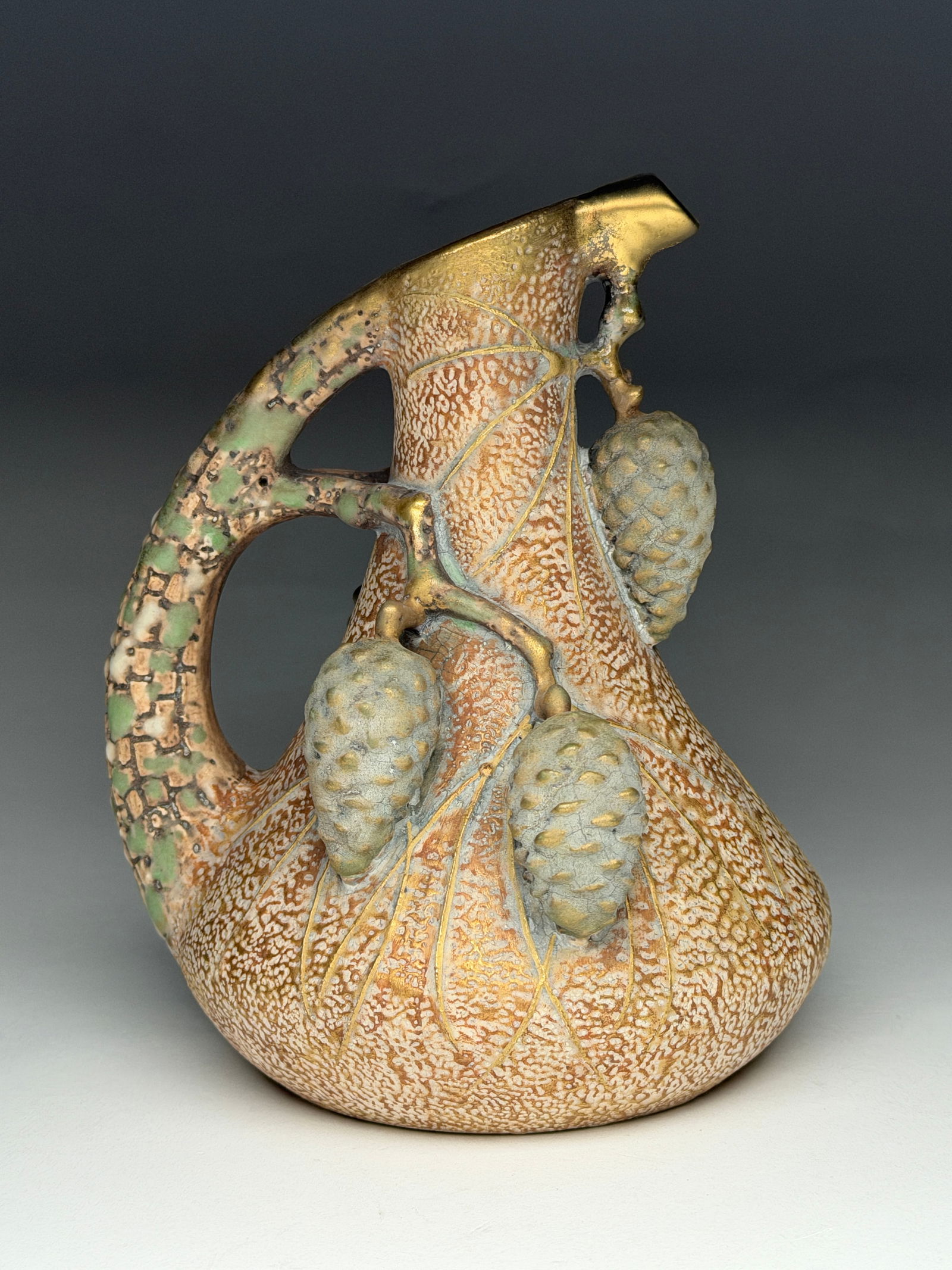 Art Nouveau Pine Cone Pitcher by Paul Dachsel - Turn-Teplitz, c.1900 (1 of 5)