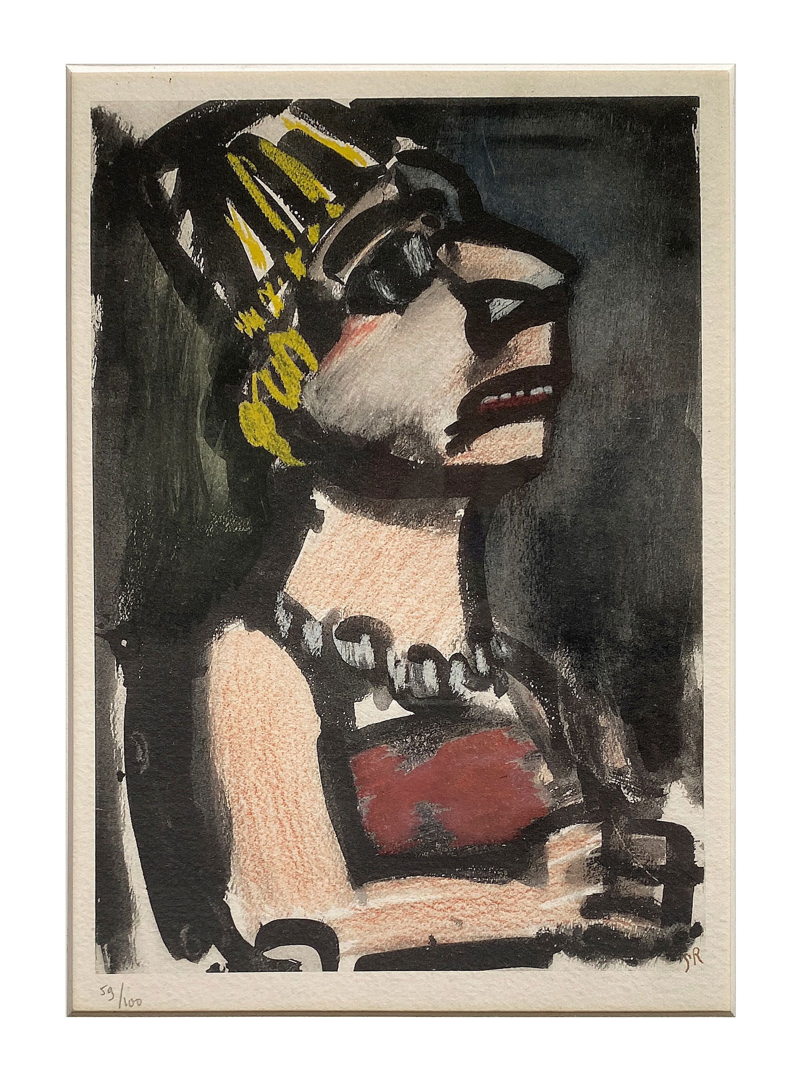 Georges Rouault Lithograph "Le Dictateur" - Mid-20th century: Georges Rouault Lithograph "Le Dictateur" - Mid-20th century This powerful lithograph by Georges Rouault depicts a striking figure in his characteristic expressionist style. The piece features bold bl