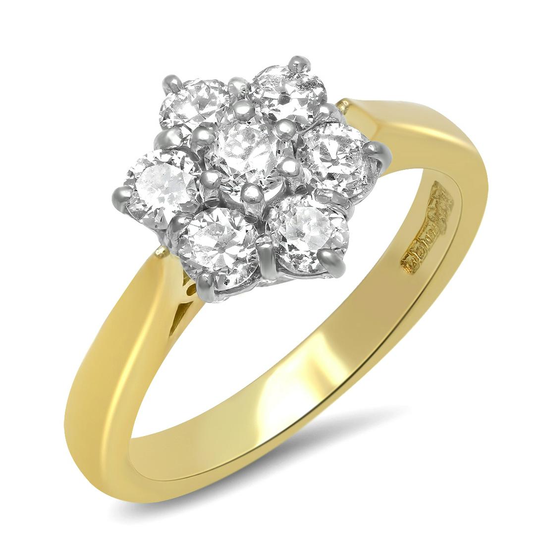 18K YELLOW GOLD 1.10CT DIAMOND RING (1 of 2)