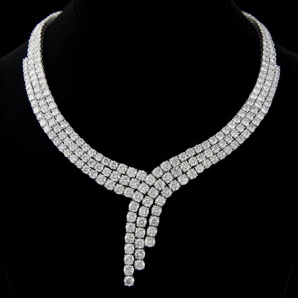 18K WHITE GOLD 55.75CT DIAMOND NECKLACE (1 of 3)