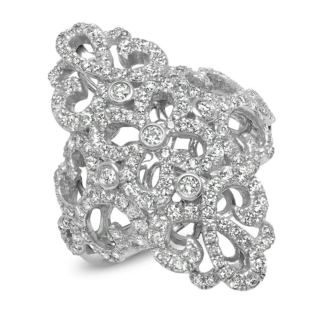 18K WHITE GOLD 4.00 CT DIAMOND RING (1 of 3)