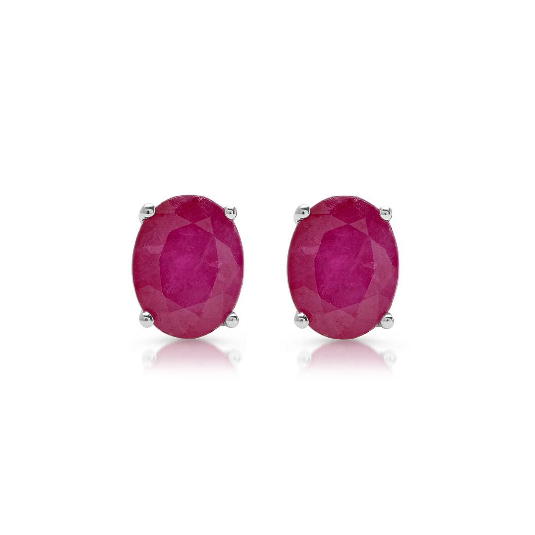 14K WHITE GOLD 5.27CT NATURAL RUBY EARRINGS (1 of 2)