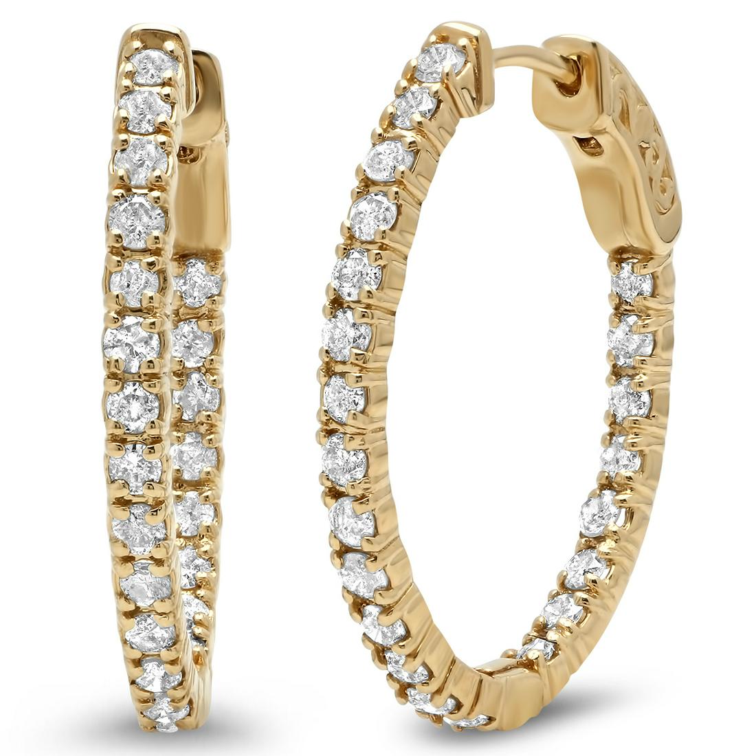 14K YELLOW GOLD 2.00CT DIAMOND EARRINGS (1 of 1)