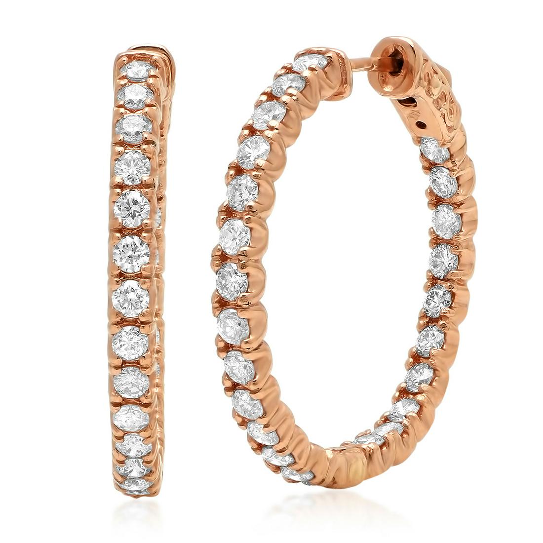 14K ROSE GOLD 2.27CT DIAMOND EARRINGS (1 of 1)