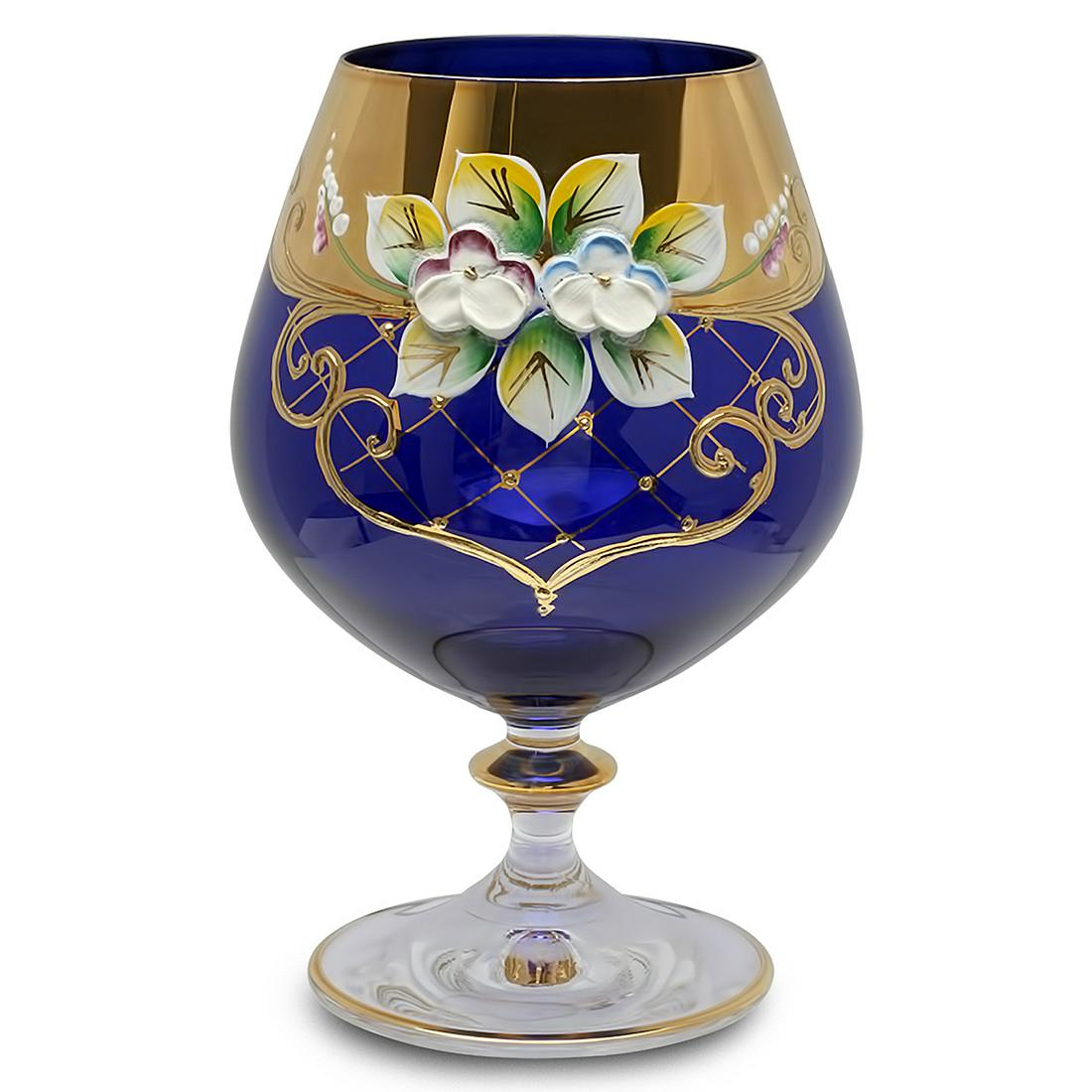 CZECH GLASS DRINKING GLASSES SET OF 6 (1 of 2)