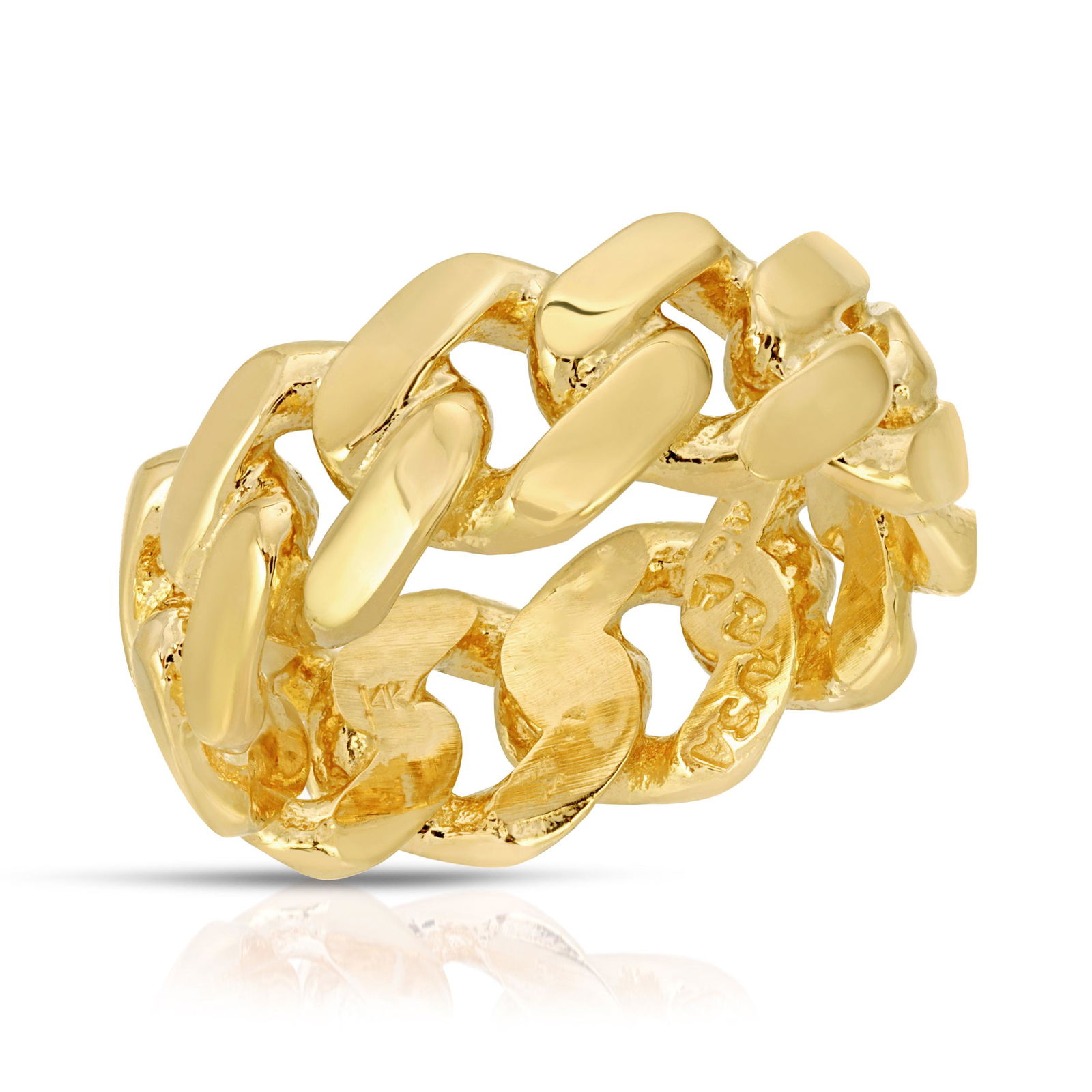 14K SOLID GOLD 7MM CUBAN LINK RING (SIZE 8) (1 of 2)