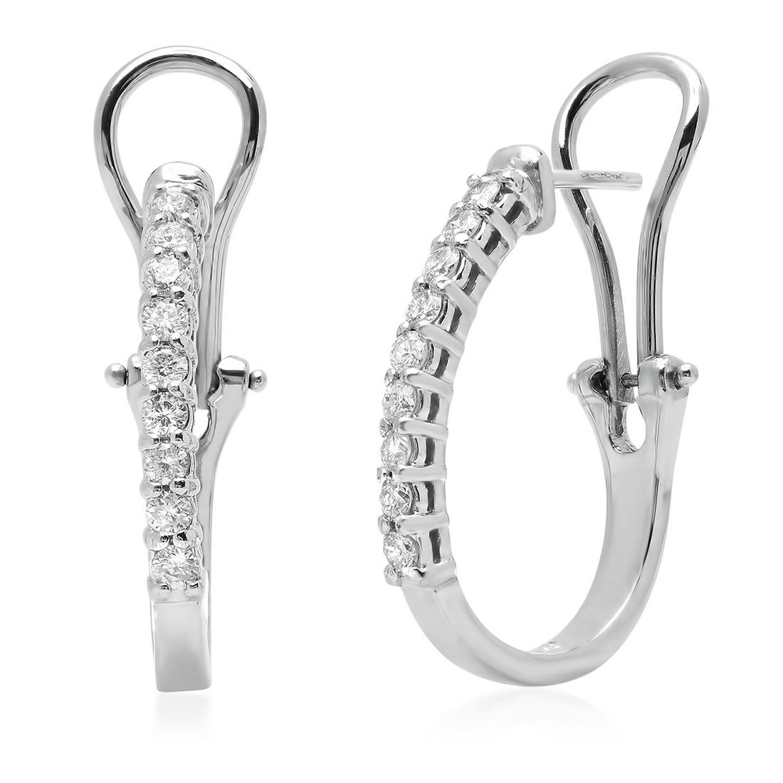 14K WHITE GOLD 0.95CT DIAMOND EARRINGS (1 of 1)