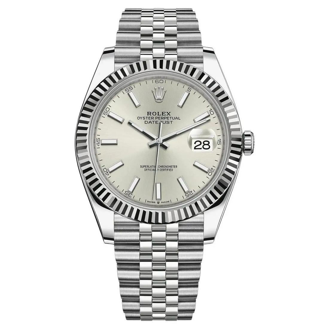 ROLEX BRAND NEW PERPETUAL DATEJUST 41 OYSTERSTEEL AND WHITE GOLD (1 of 1)