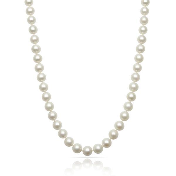 AKOYA 14KT Yellow Gold Round AAA 7MM Quality Freshwater Pearl 18" Necklace (1 of 1)