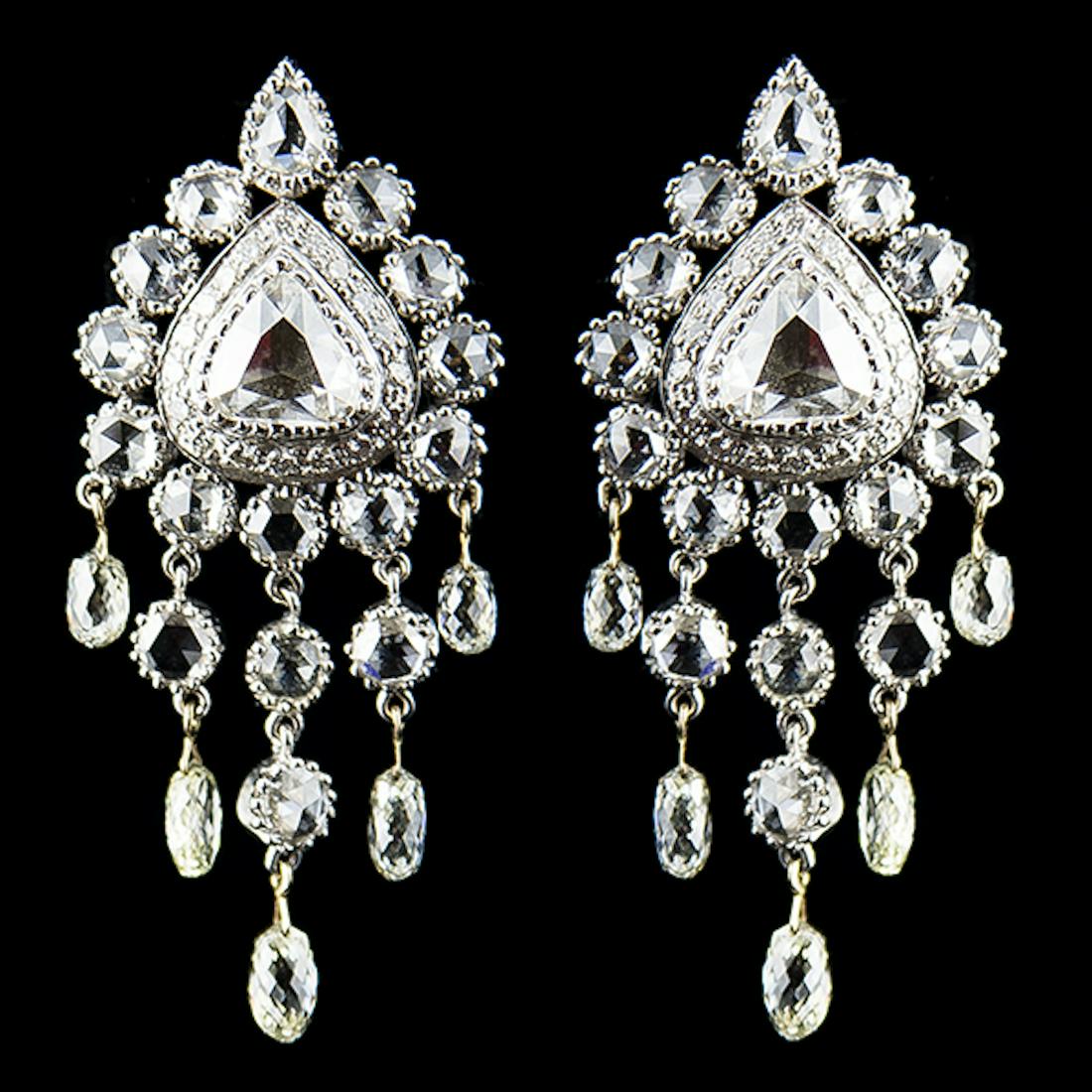 18K WHITE GOLD 11.35CT DIAMOND EARRINGS (1 of 5)