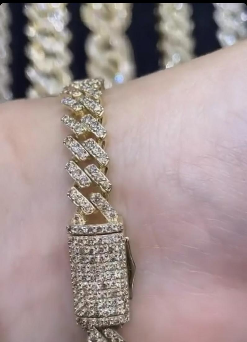 10K YELLOW GOLD 4.00CT DIAMOND CUBAN LINK BRACELET (1 of 1)