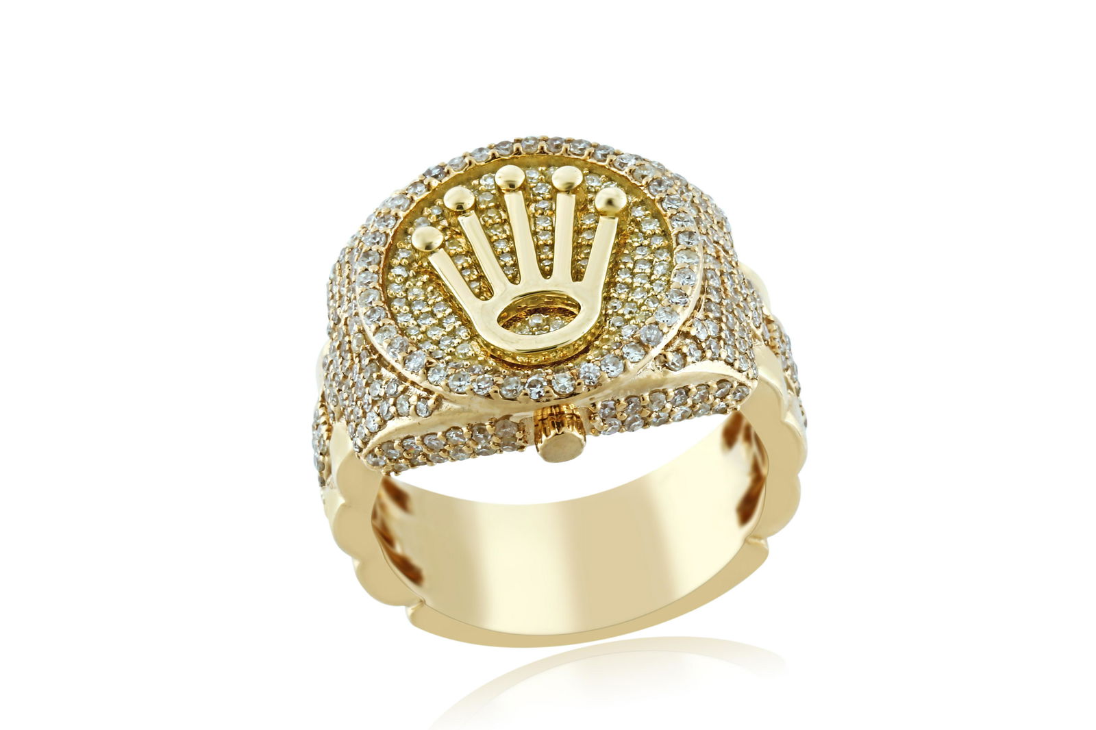 10K YELLOW GOLD 1.69CT DIAMOND ROLEX WATCH RING (1 of 3)