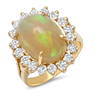 14K YELLOW GOLD 4.25CT OPAL 0.95CT DIAMOND RING