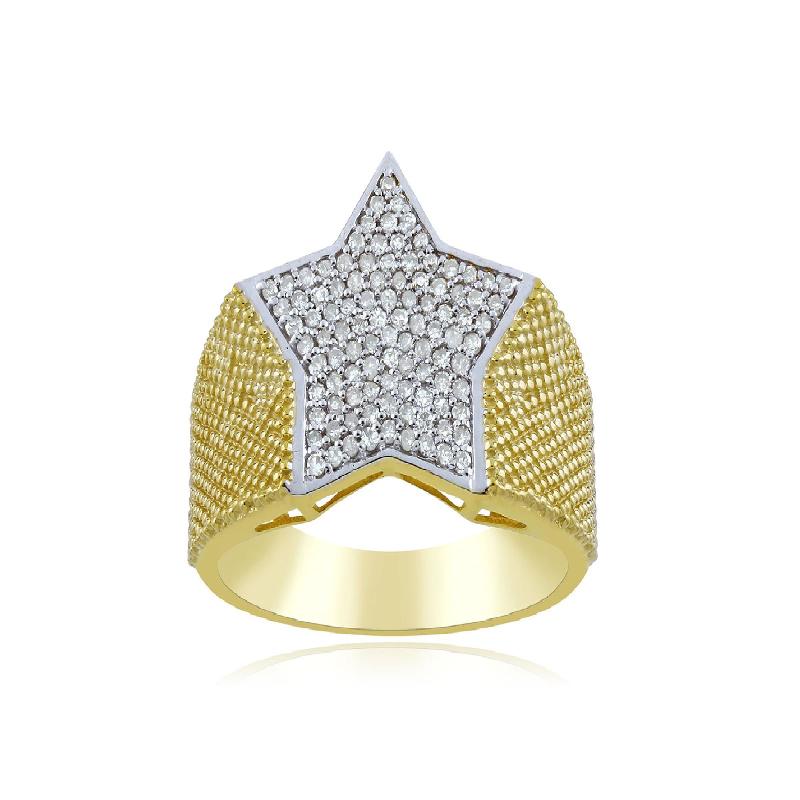 10K TWO TONE 0.66CT DIAMOND STAR RING (1 of 1)