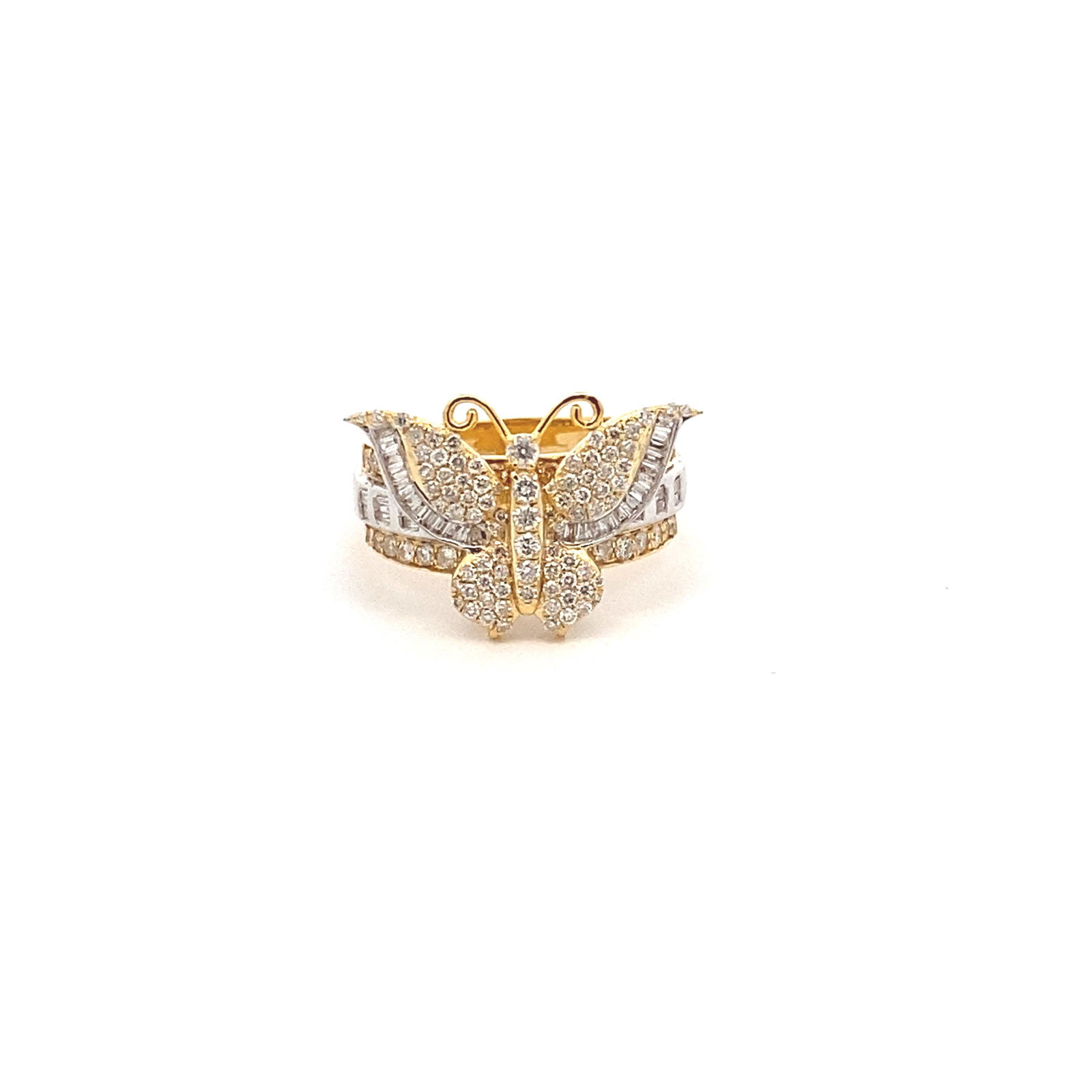 14K YELLOW GOLD 0.95CT DIAMOND BUTTERFLY RING (1 of 1)