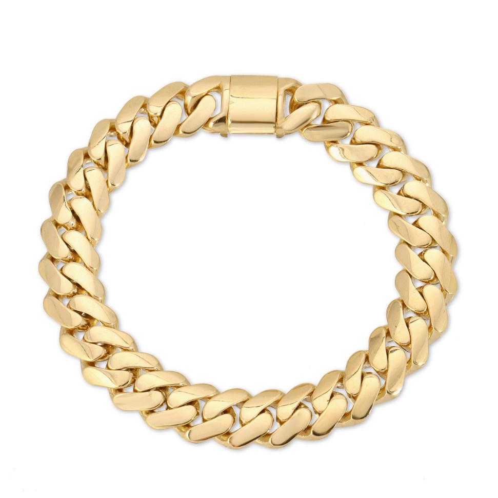14k Solid Gold 10mm Cuban Link Bracelet (7inch) Auction