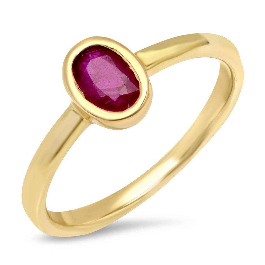 14K YELLOW GOLD 0.55CT NATURAL RUBY RING (1 of 2)