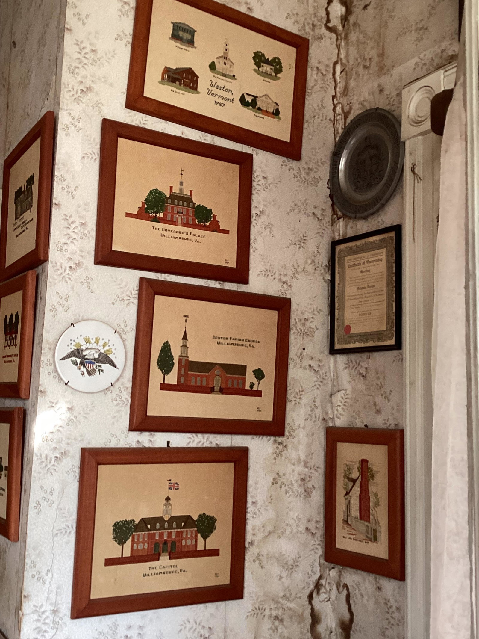 Lot of Vintage Needlework and Bicentennial Plates and more: Lot of Vintage Needlework and Bicentennial Plates and more