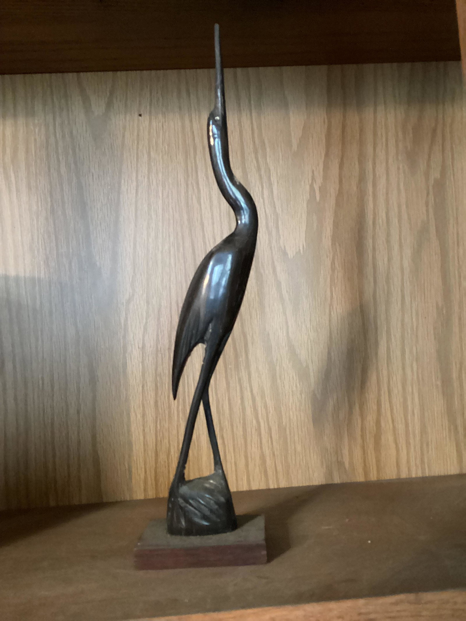 Vintage Carved Buffalo Horn Bird Statue Made in India 12.5" (1 of 1)