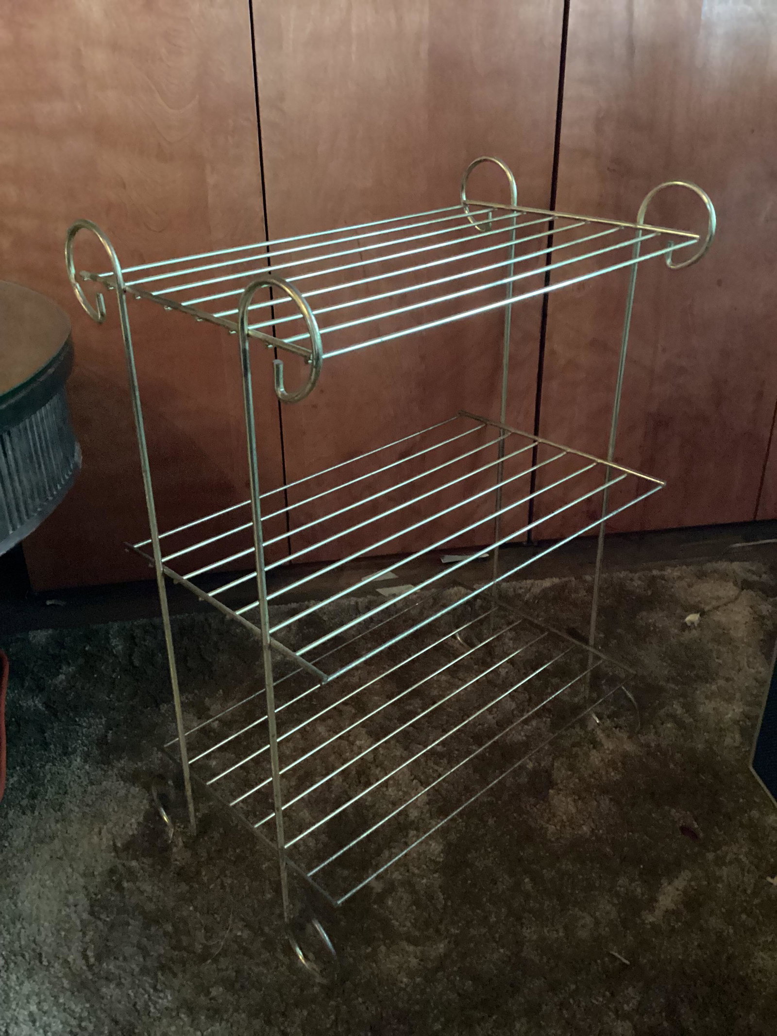 Mid Century Modern Brass Three Tier Shelf 18.5"x12"x25" (1 of 1)