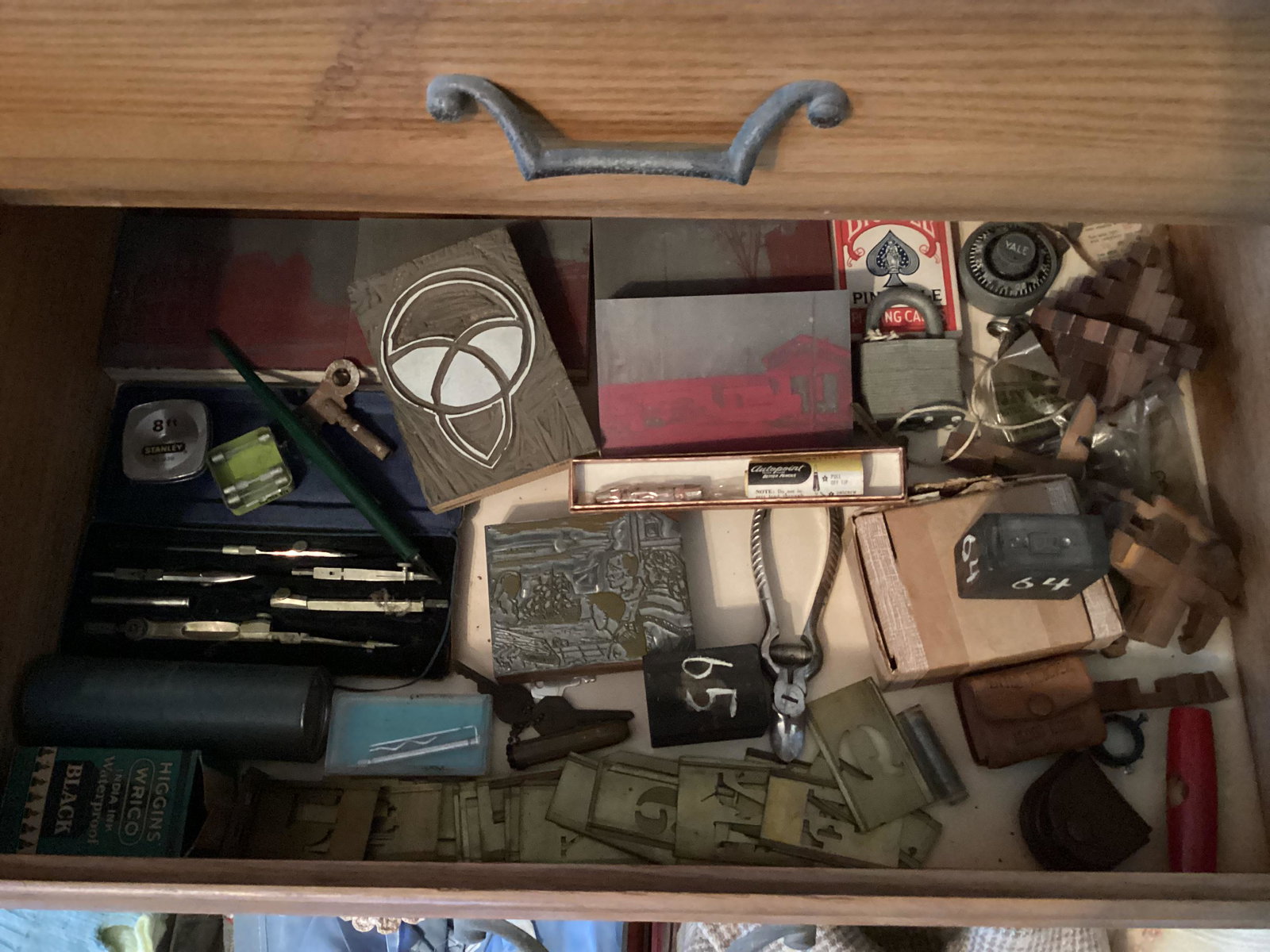 Drawer full of Vintage Vintage Drafting Kit, Wood Blocks and more (1 of 1)