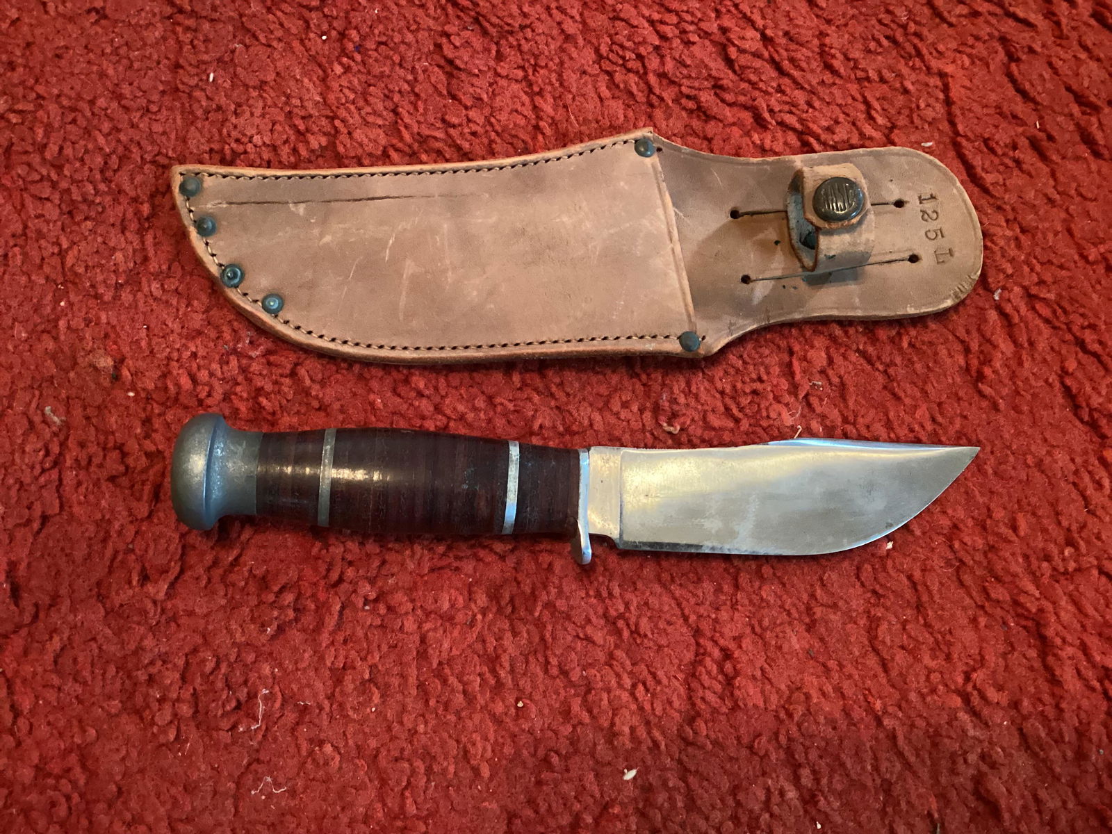 Early Utica Cutlery Knife with Sheath 8.75" (1 of 1)