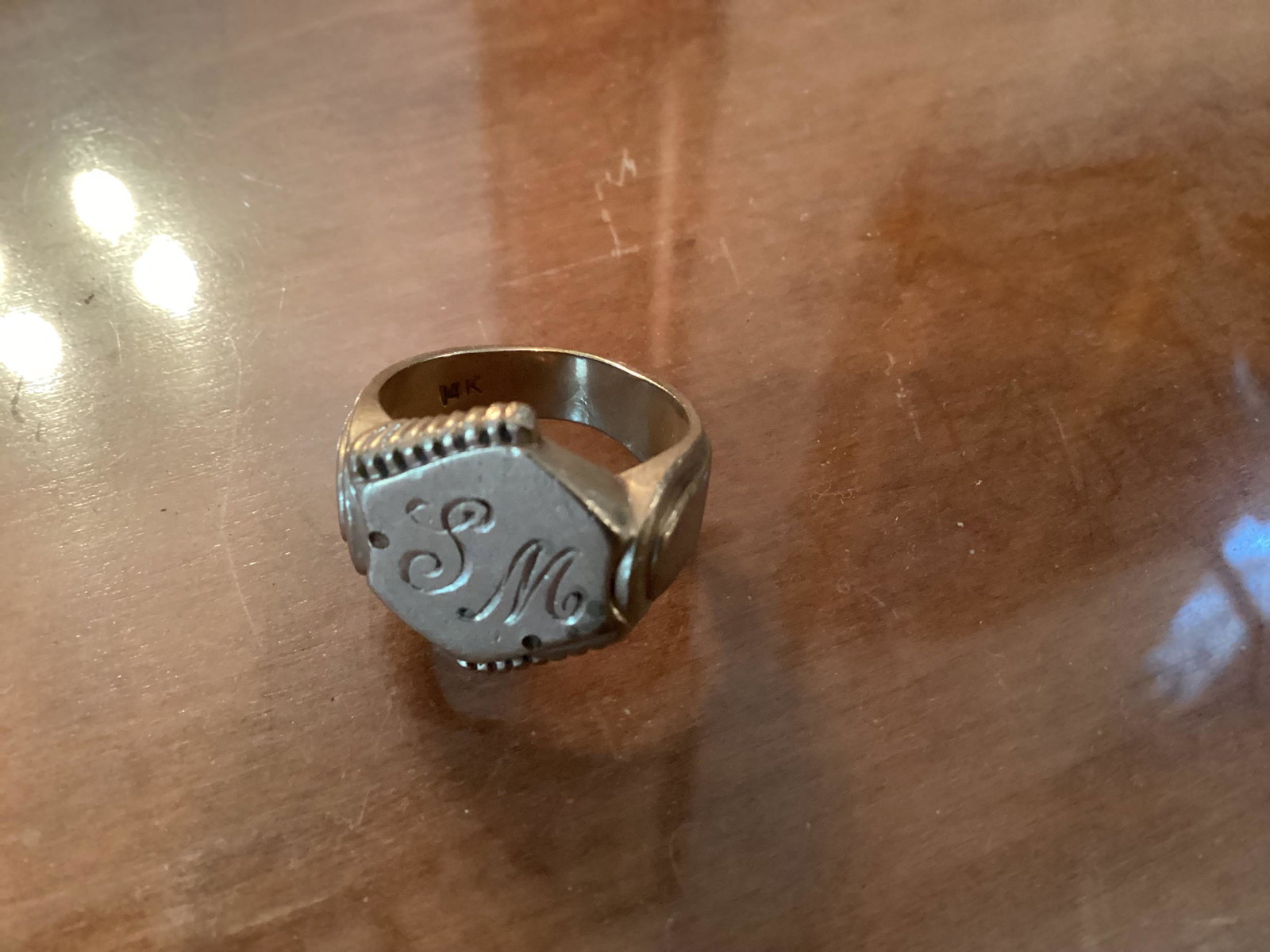 14K Gold Engraved Ring (1 of 2)