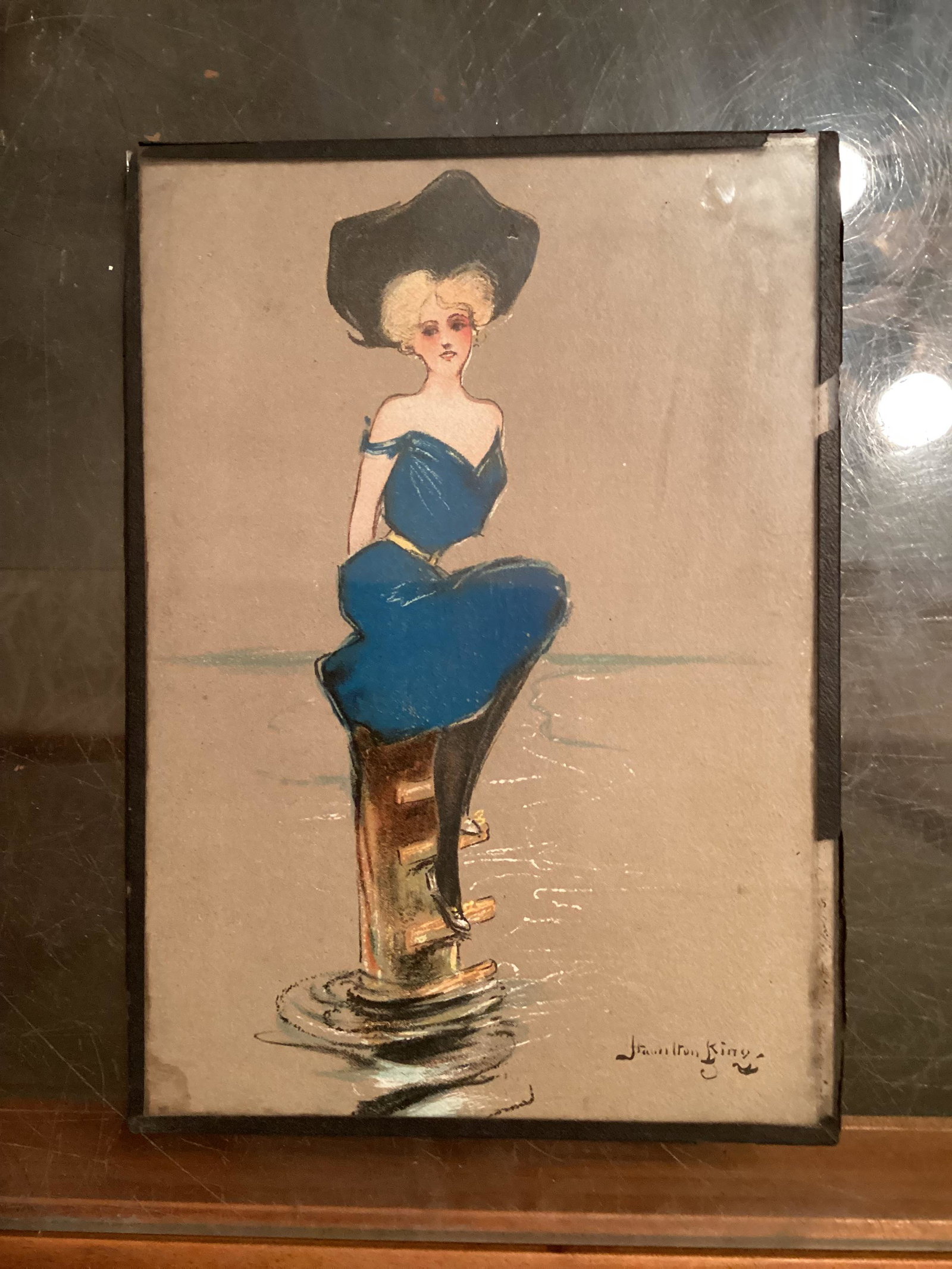 Original Signed Hamilton King Pastel 7"x5": Original Signed Hamilton King Pastel 7"x5"