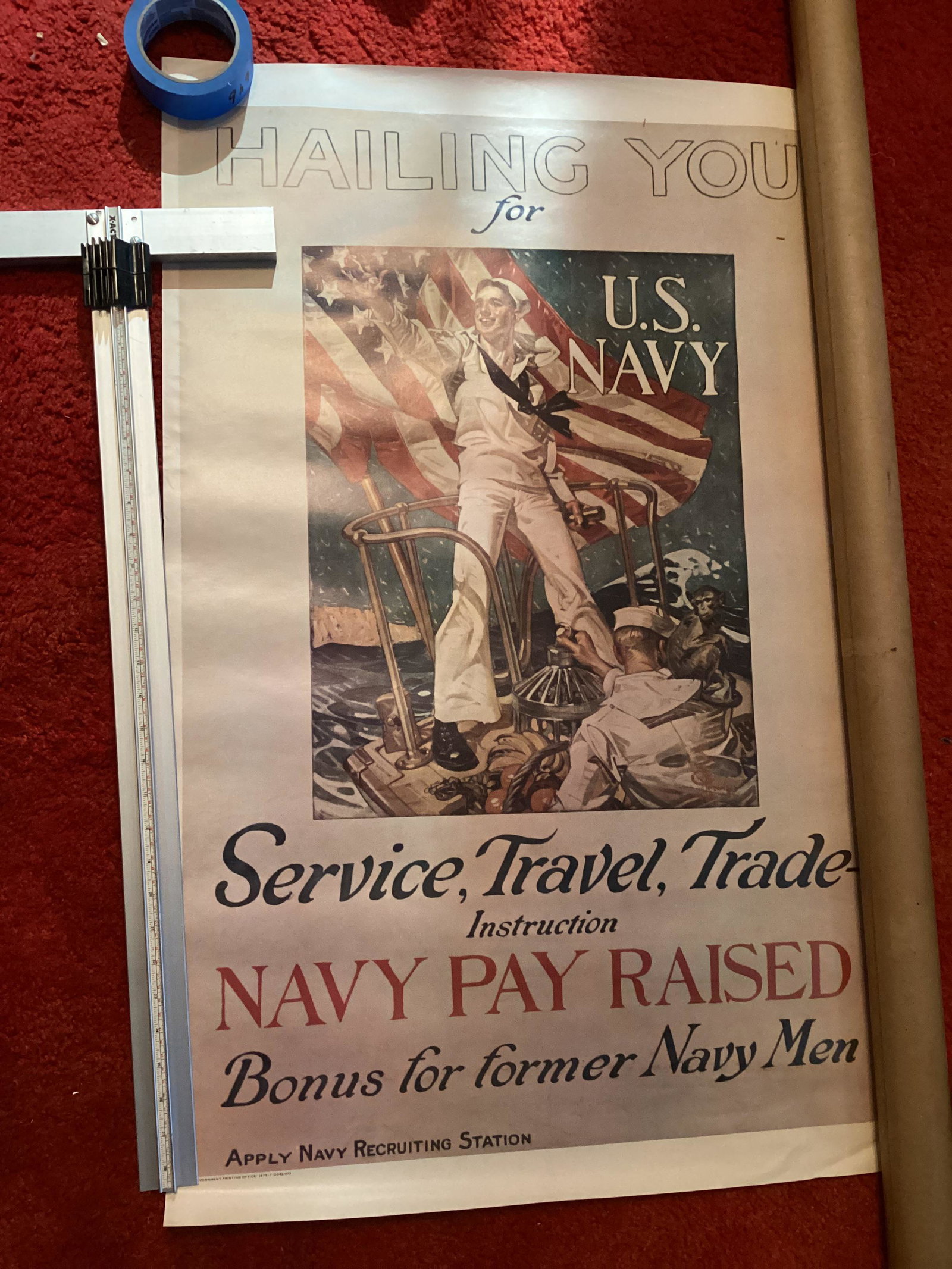 1973 US Navy Recruitment Poster 37"x24" (1 of 1)