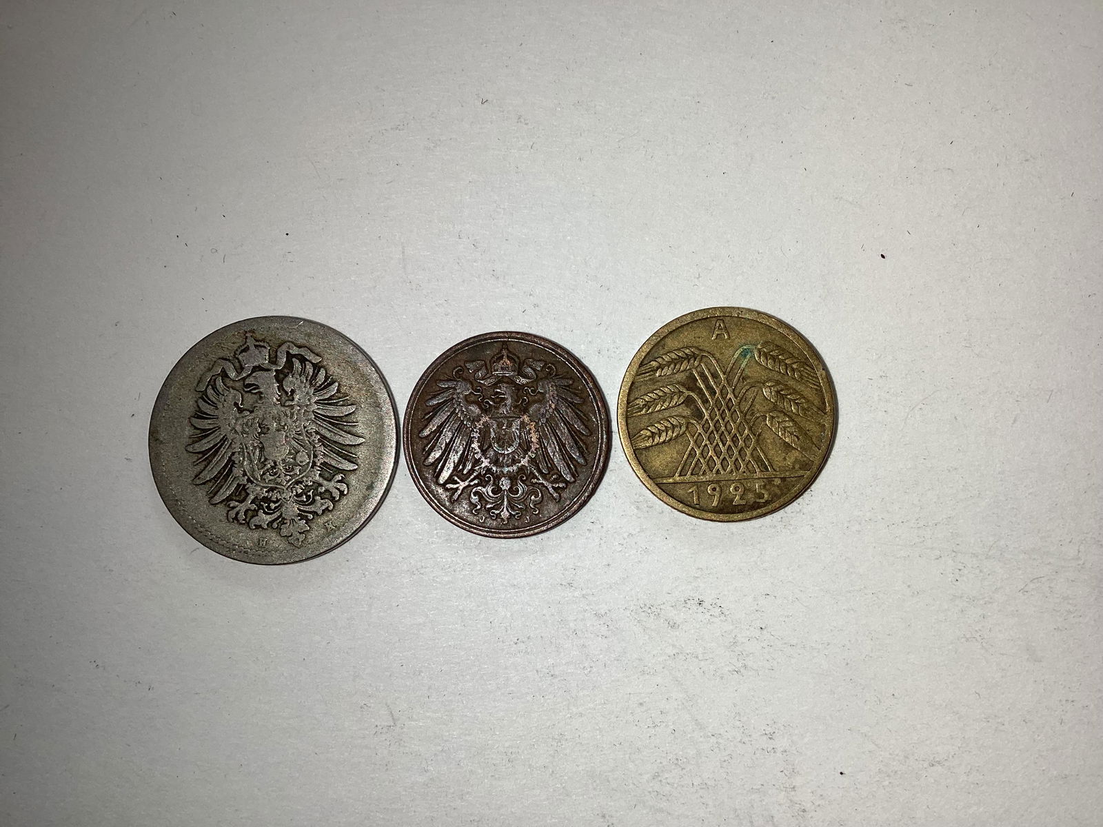 1800s & 1925 German Pfenning Coins (1 of 2)