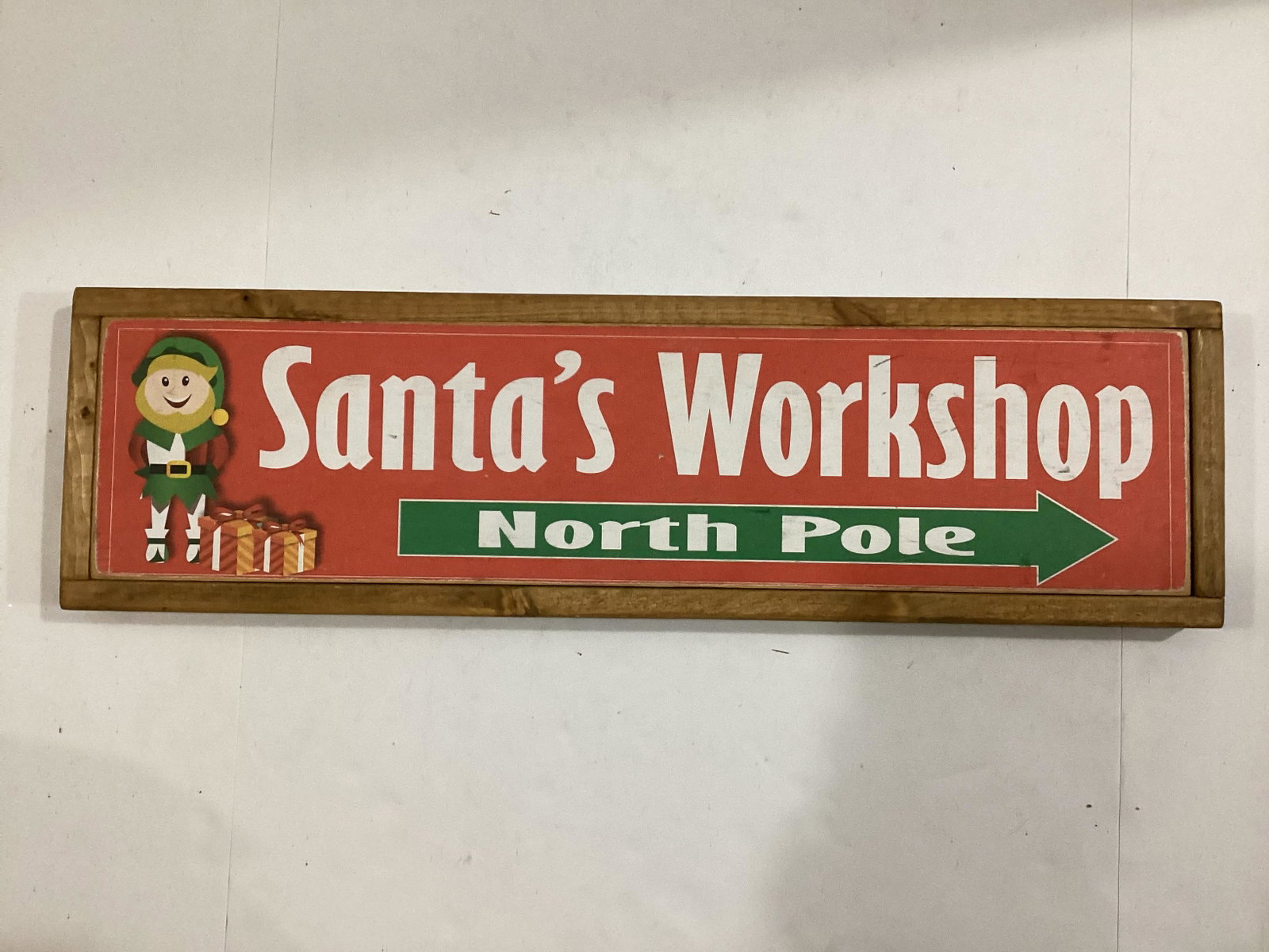 Wooden Santa's Workshop Sign: 25.5"x7.5"