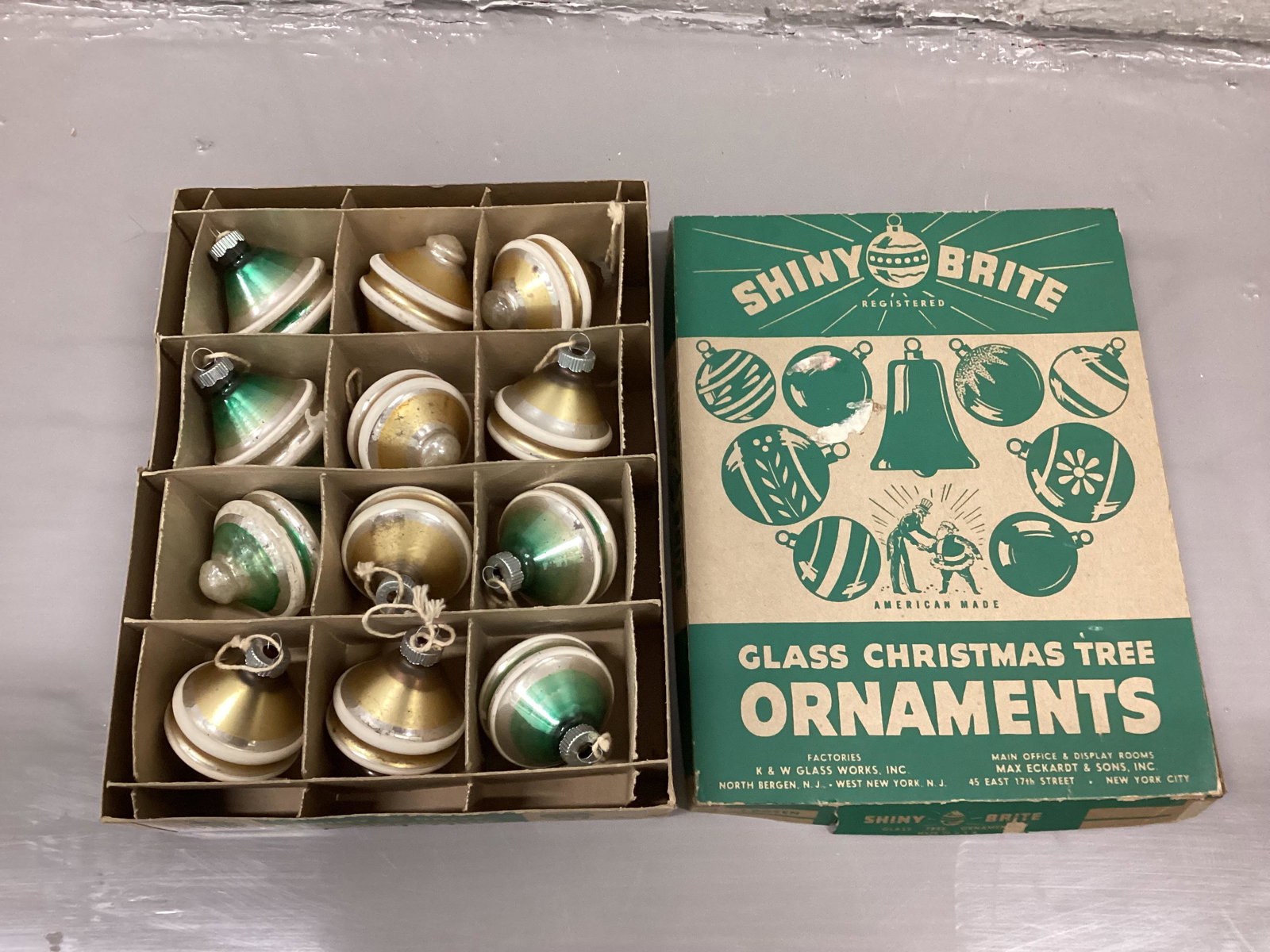 Box of Vintage Shiny Brite Ornaments: Box of Vintage Christmas Ornaments