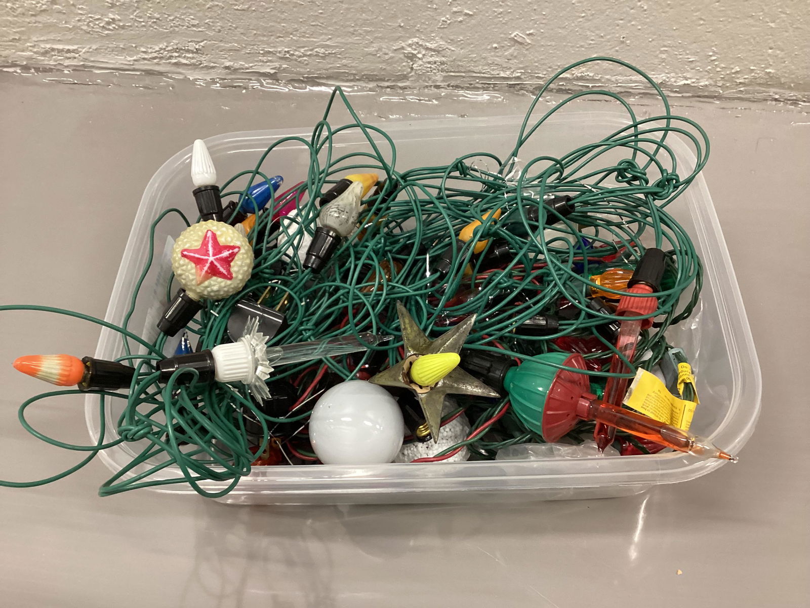 Tub of Vintage Christmas Lights: Vintage Bubble, Snow and more