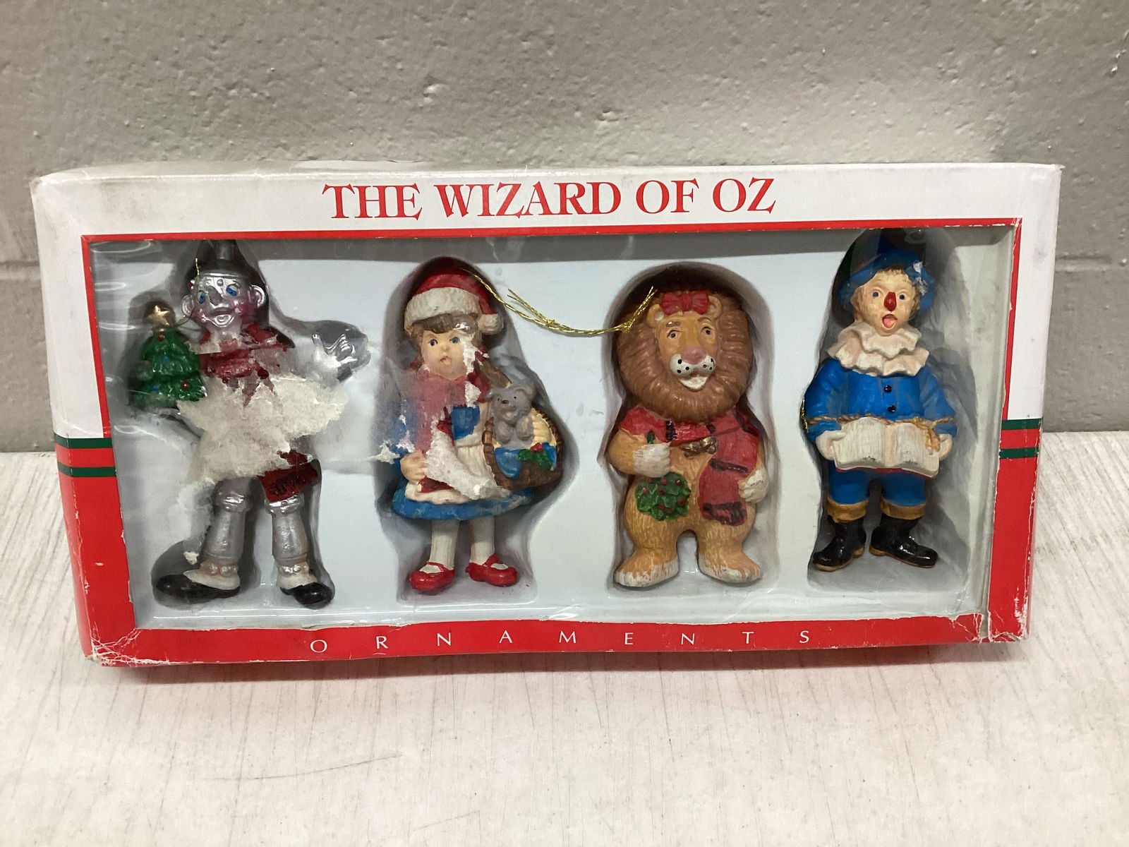 Vintage Santa's World Wizard of Oz Ornament Set: Box has some Damage as shown